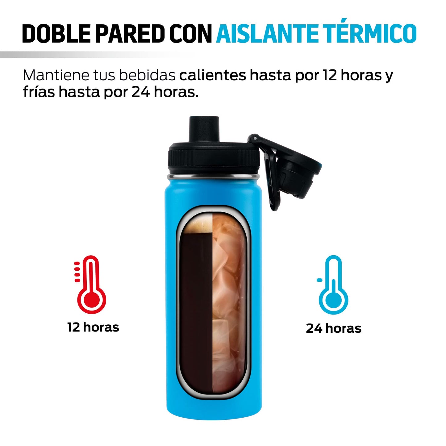 Termo de Acero Inoxidable Redlemon Plateado con Doble Aislamiento Térmico Ecológico y Resistente