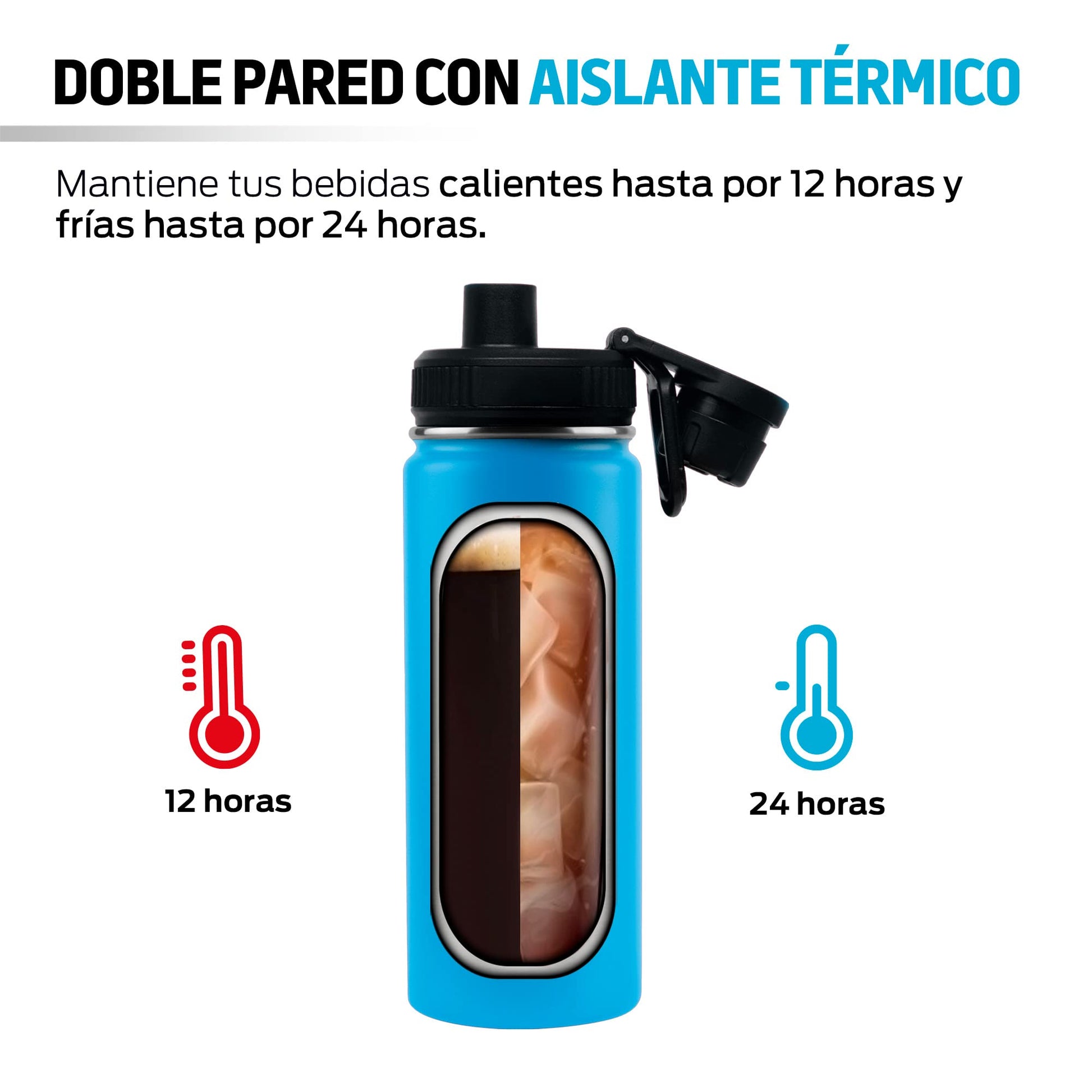 Termo de Acero Inoxidable Redlemon Plateado con Doble Aislamiento Térmico Ecológico y Resistente