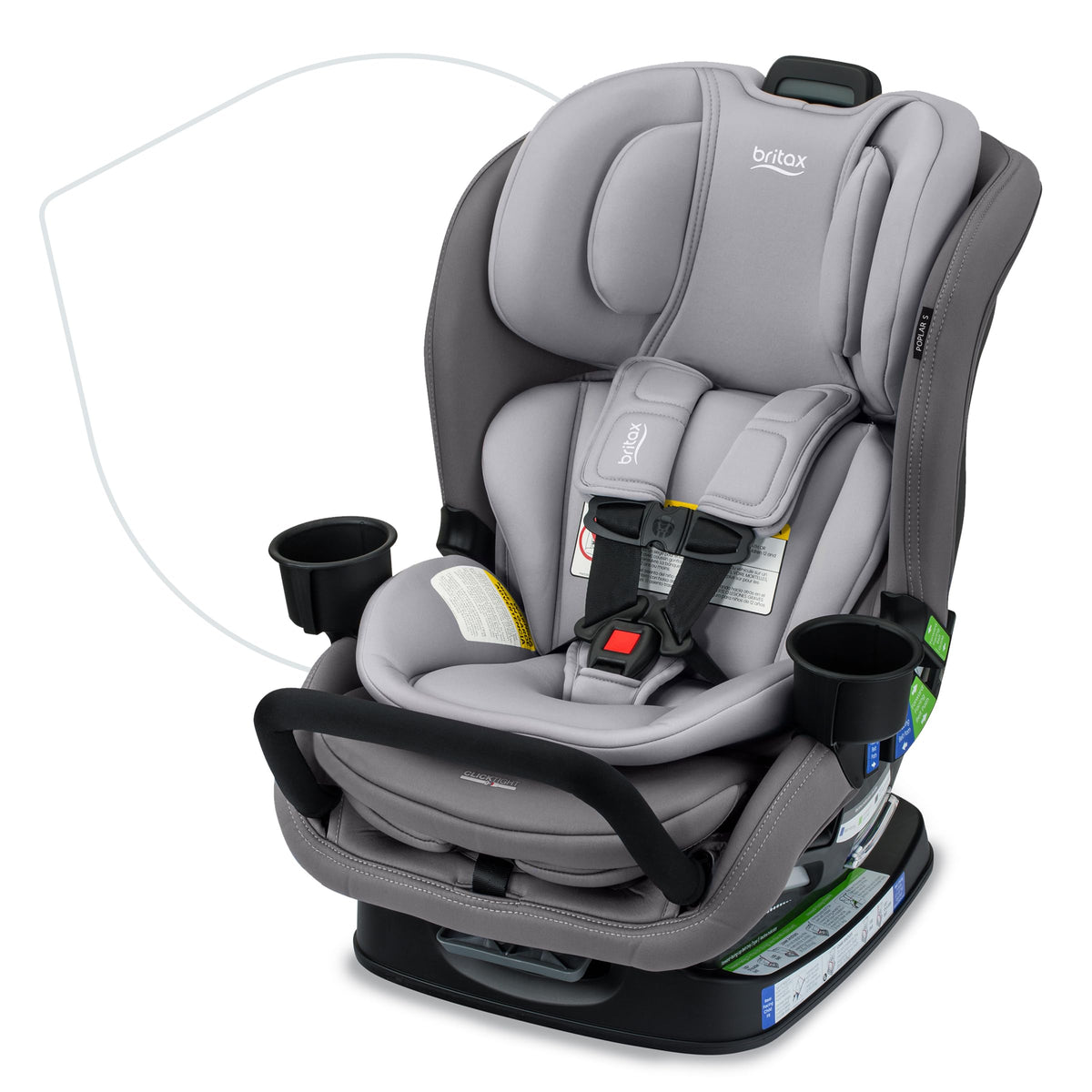 Asiento de Coche Convertible Britax Grafito Glaciar con Diseño Delgado y Tecnología ClickTight