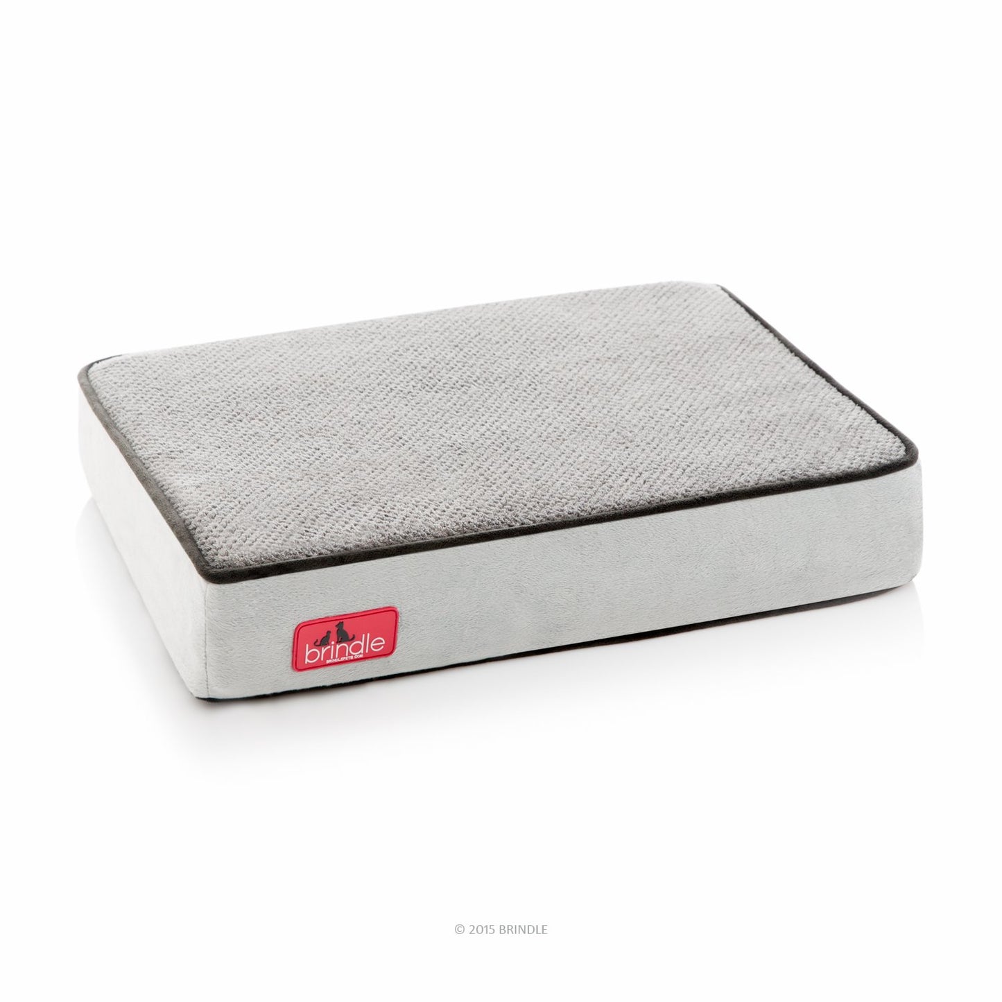 Brindle Cama para Perro ortopédica de Memory Foam de 10 cm Cubierta de velvetón extraíble con Lino Impermeable, tamaño Grande, Color Negro/carbón, 117 x 71 cm
