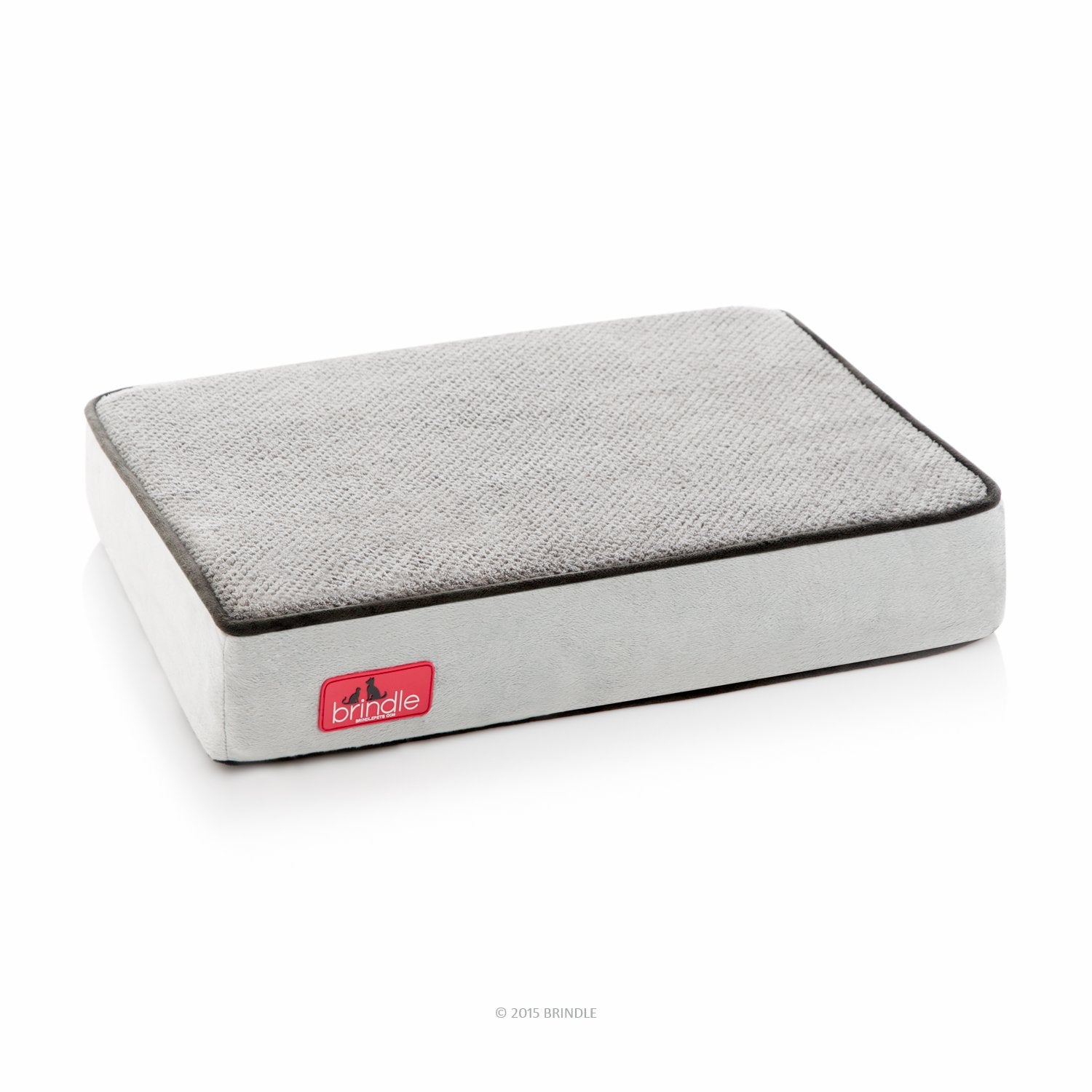 Brindle Cama para Perro ortopédica de Memory Foam de 10 cm Cubierta de velvetón extraíble con Lino Impermeable, tamaño Grande, Color Negro/carbón, 117 x 71 cm