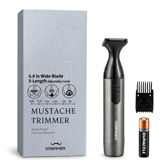 Cortadora de Bigote URBANER Negra con Cuchilla Extra para Hombre