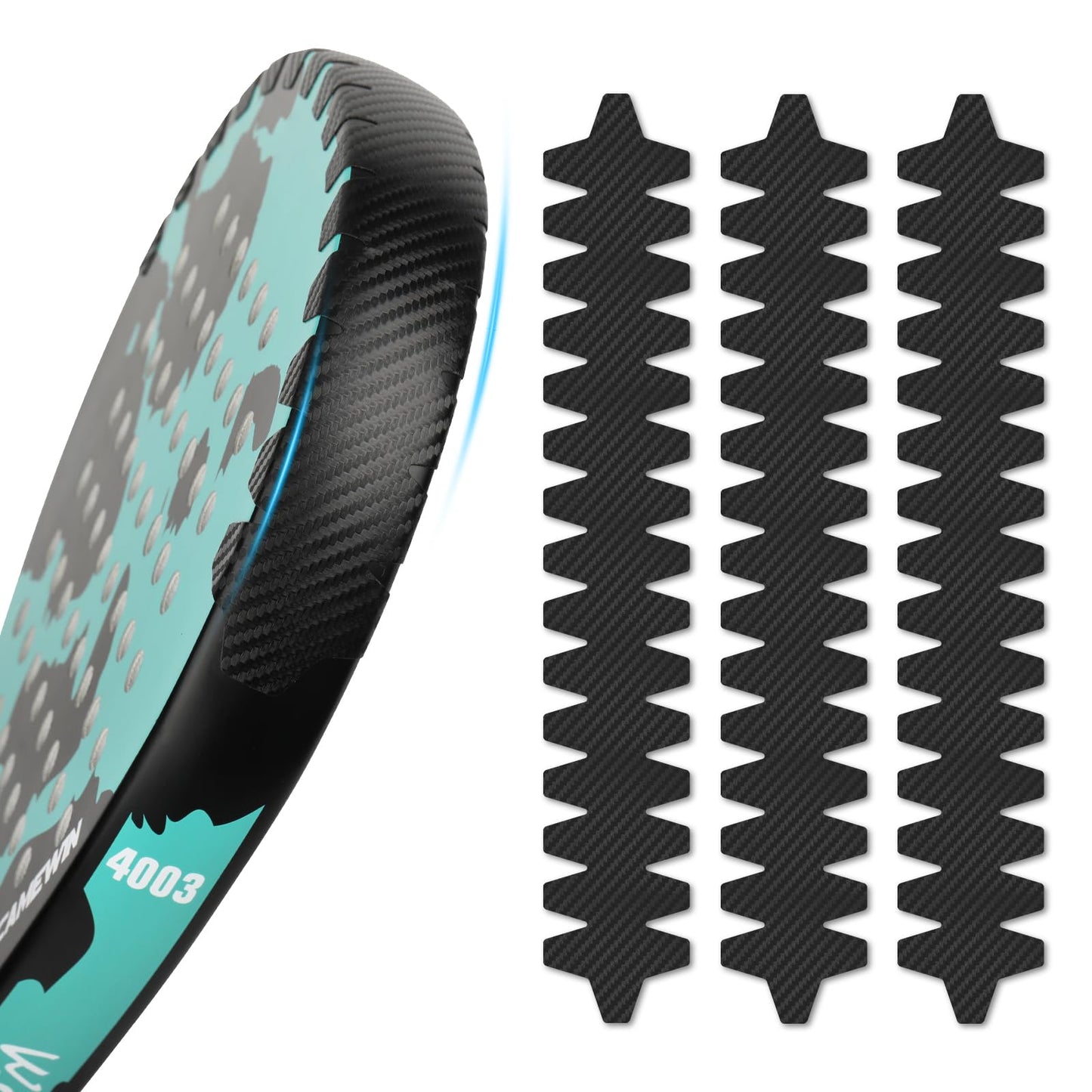 Protector Pala Padel QMCZLA Negro Diseño de Aleta 68 mm Ajustable