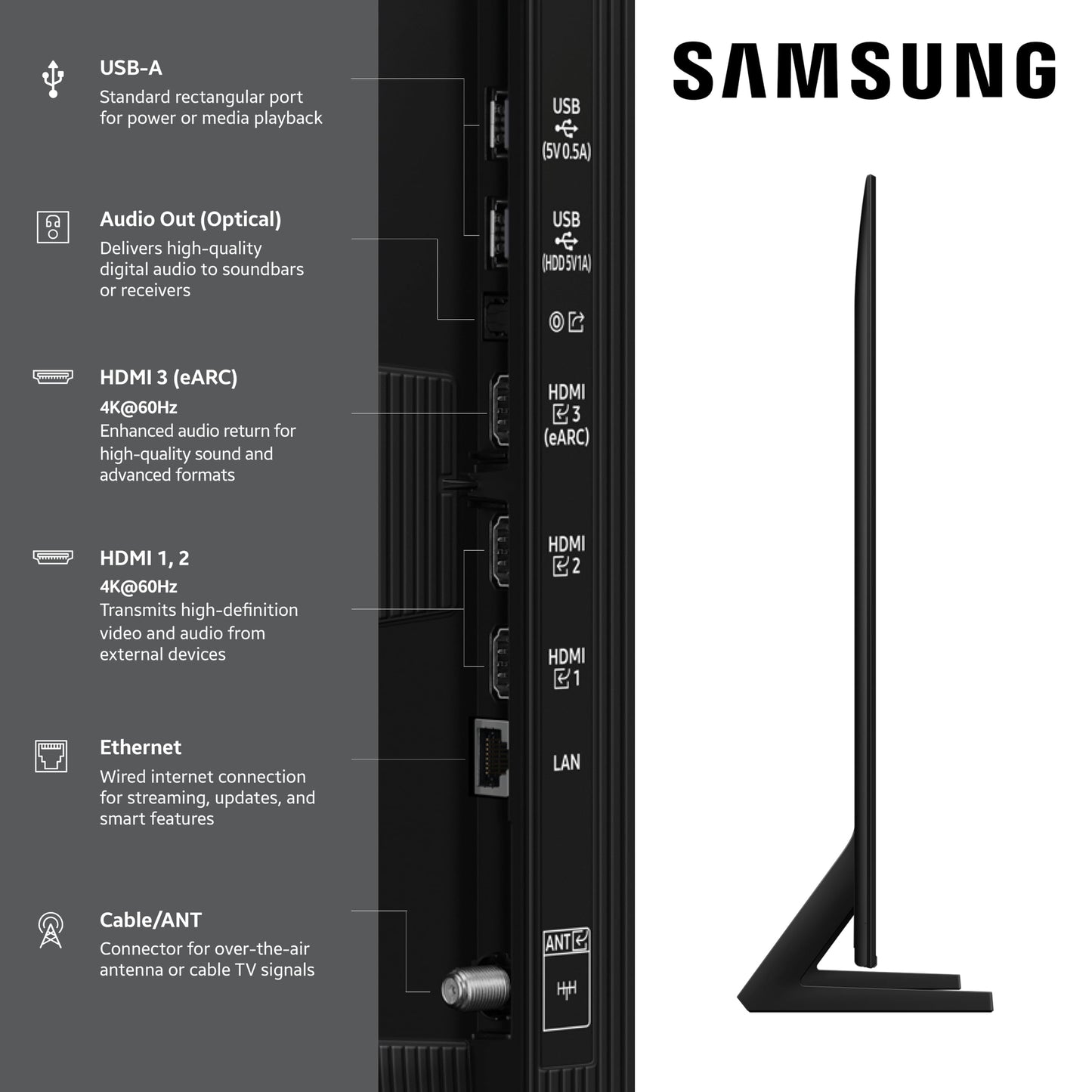 SAMSUNG Q8F QLED 4K Smart TV de 50 Pulgadas, Color Negro