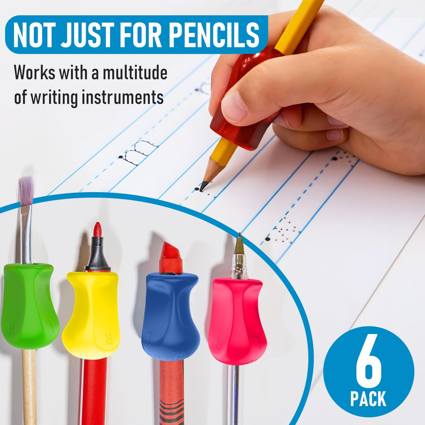 Soporte Ergonómico para Escritura The Pencil Grip Neón 6 Unidades