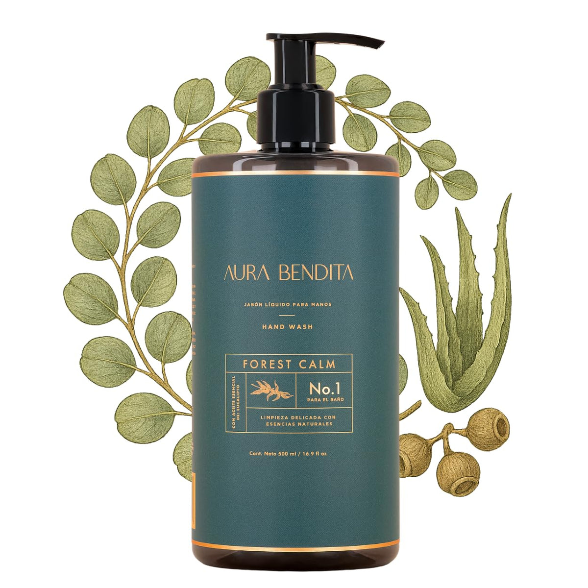 Jabón Líquido Manos con Aceite Esencial de Eucalipto 500ml Aura Bendita