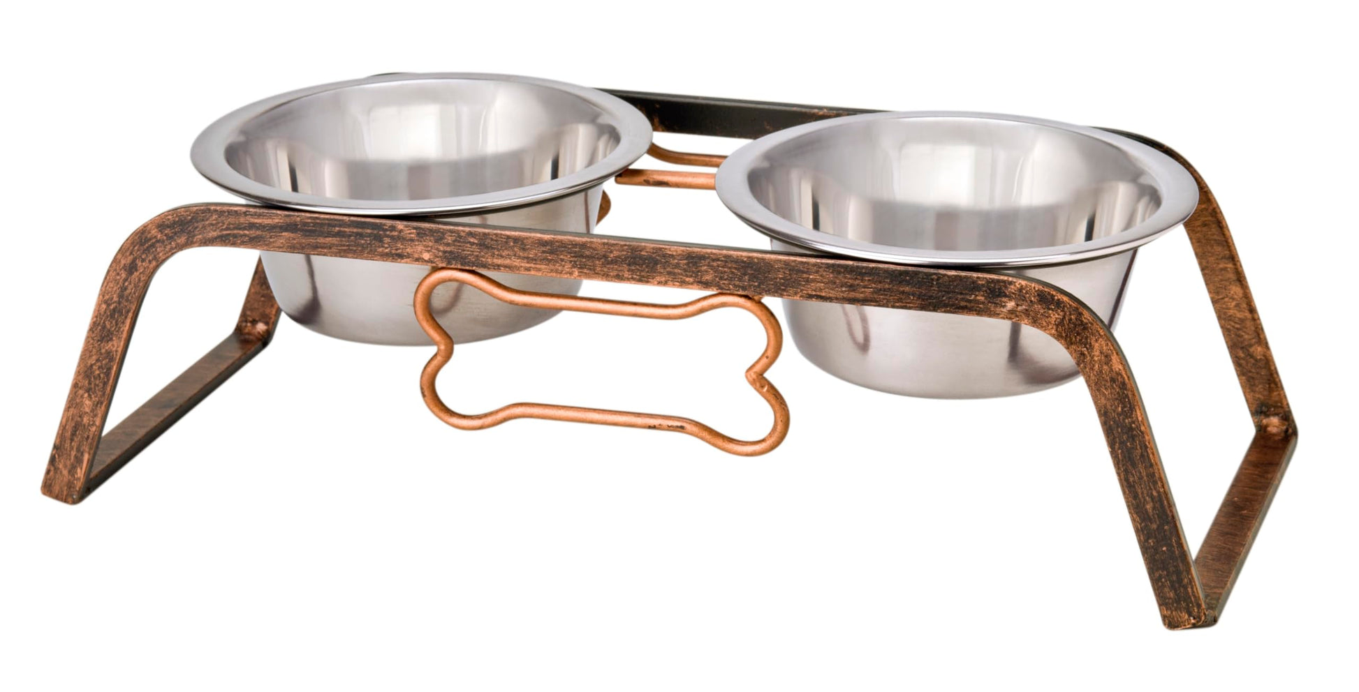Loving Pets Black Label Collection Plato Elevado para Perros Rústico, Cobre