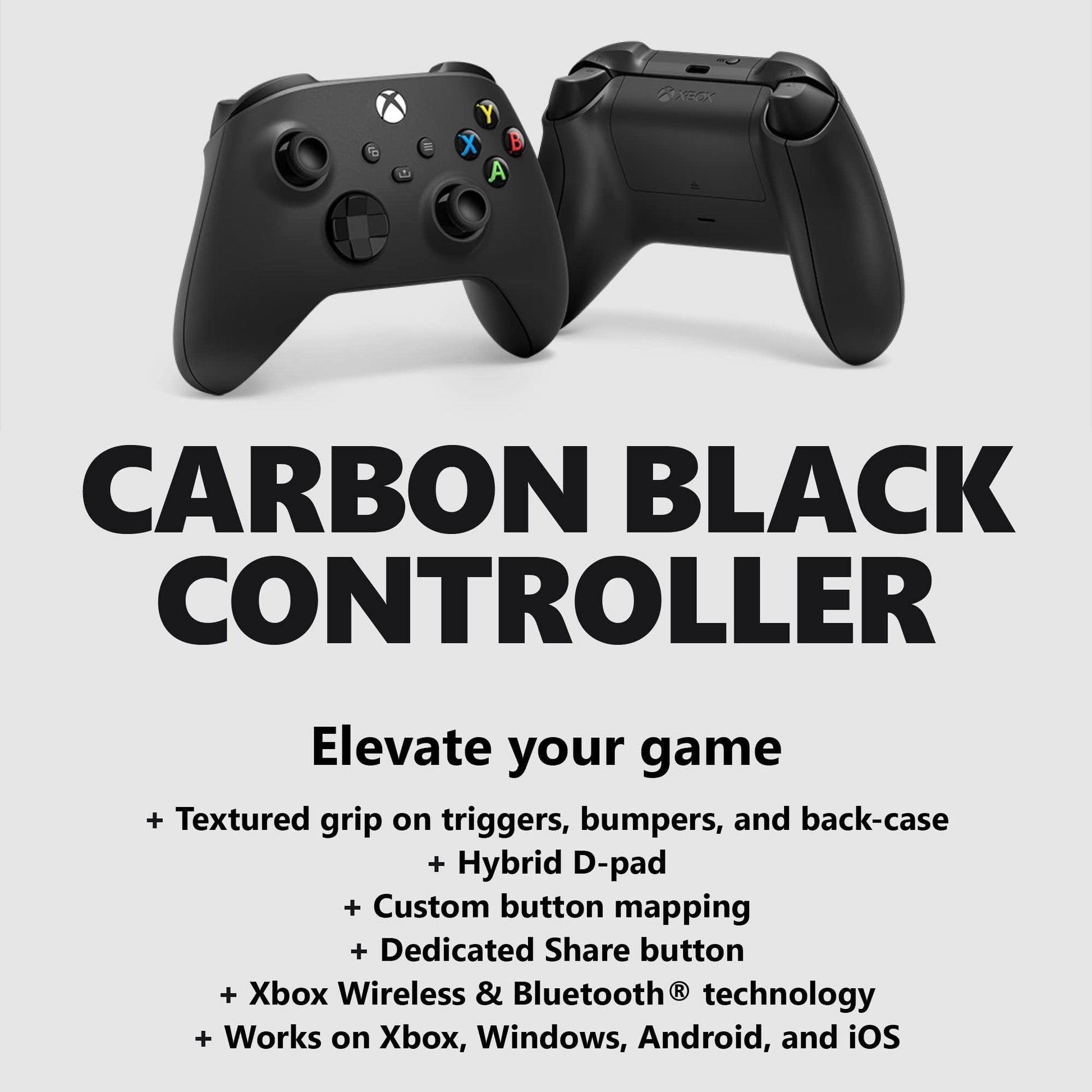 Controlador Xbox Core Microsoft Negro Carbón
