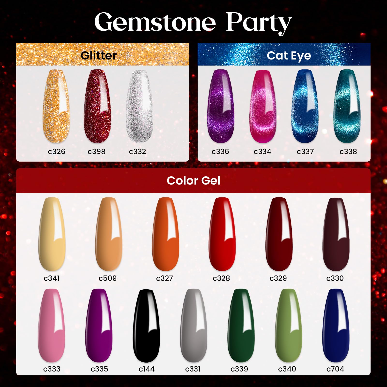 Kit de esmalte de uñas de gel Beetles, 20 colores, purpurina, rosa, rojo, morado, naranja, azul, ojos de gato, juego de esmalte de gel con bolígrafo de doble punta y kit de manicura de gel magnético, lámpara UV para mujer, regalo de escarabajos