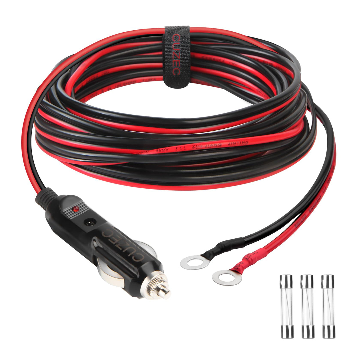 Cable Adaptador de Alimentación CUZEC Negro Alta Resistencia para Inversor de Coche, Bomba de Aire y Bricolaje
