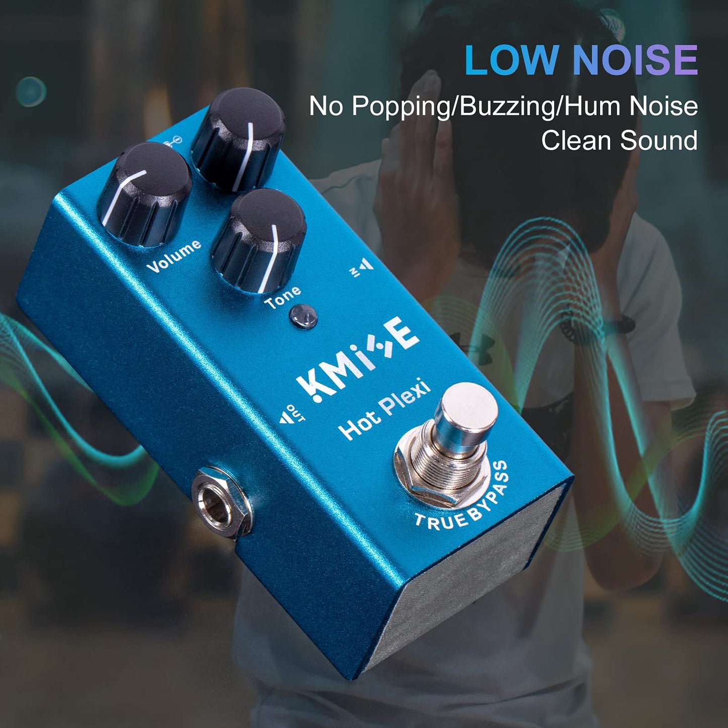 lotmusic Pedal de efectos de guitarra eléctrica Mini tipo único DC 9V True Bypass (Hot Plexi)