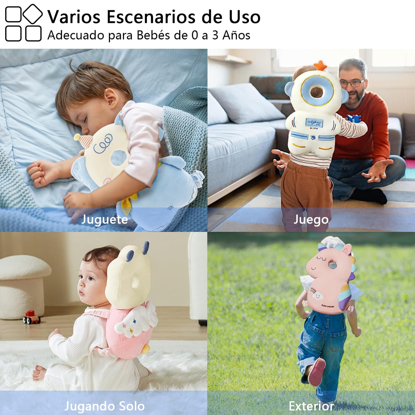 Mochila Protectora Ajustable Astronauta con Calcetines Antideslizantes y Rodilleras para Bebés de 0 a 3 Años