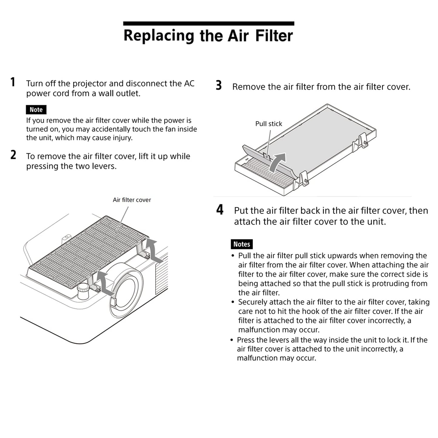 Khotilong Filtro de repuesto para proyector Sony VPL-PHZ50, VPL-PHZ60.