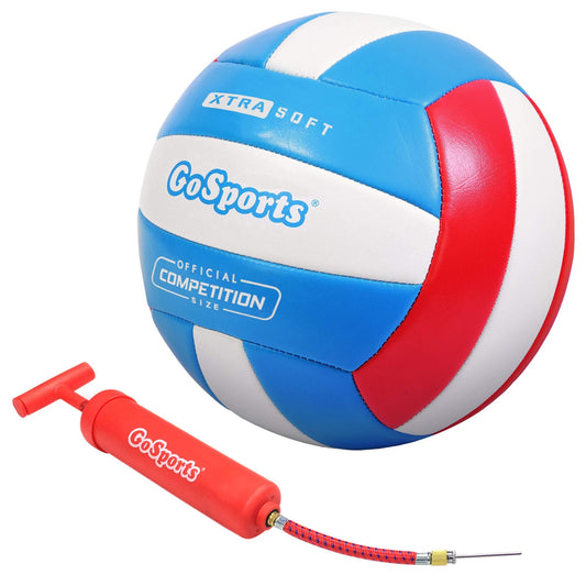 GoSports - Voleibol recreativo Suave al Tacto, tamaño regulatorio para Jugar en Interiores o Exteriores, Incluye Bomba de Bola, Elige Entre un Solo o 6 Unidades