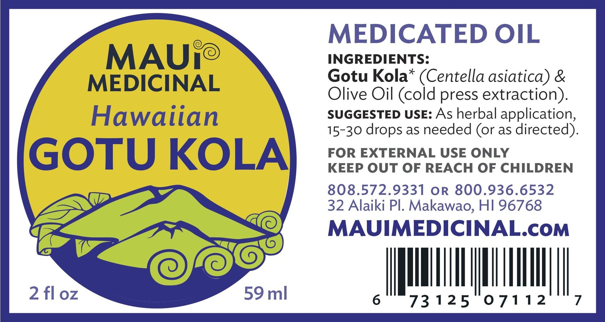 Gotu Kola Oil by Maui Medicinal Herbs