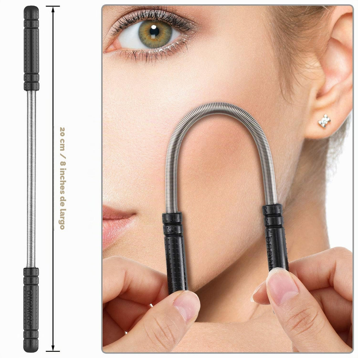 4 Piezas Depilación Facial Depiladora de Cara de Cejas de Muelle Depiladora Portátil de Bobina Herramienta de Roscado de Resorte para Mujeres Mejilla Bigote Labio