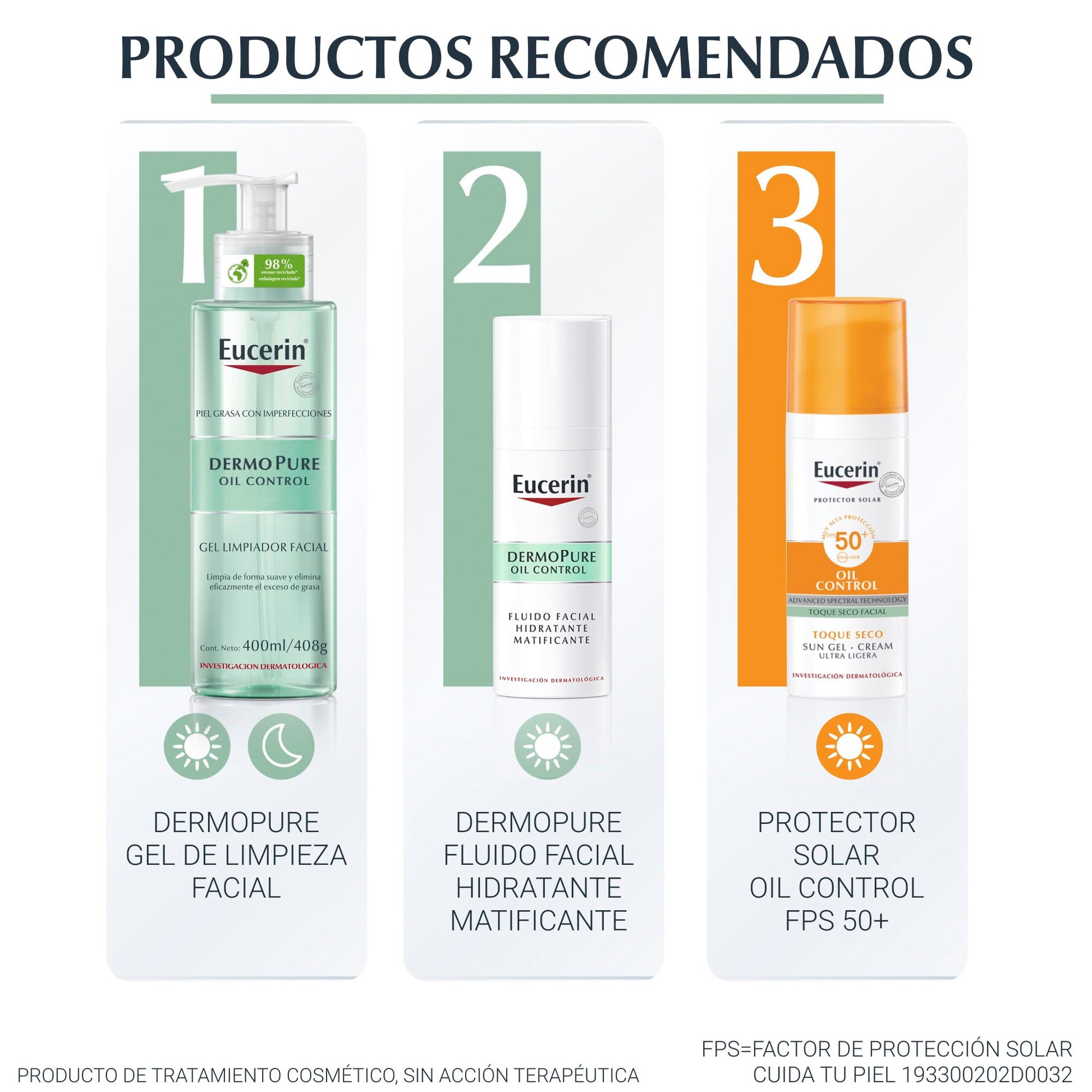 Eucerin Fluido Facial Hidratante Matificante para piel grasa, 50 ml
