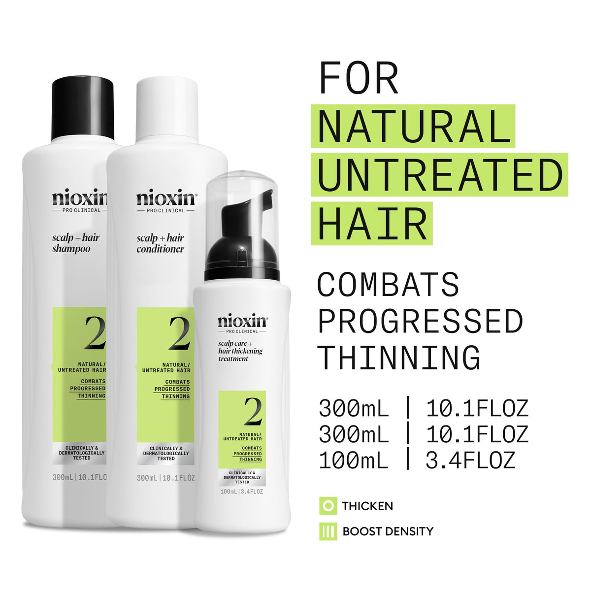 Kit Sistema de Cuidado Capilar Nioxin 2 Cabello Fino Adelgazamiento Progresivo