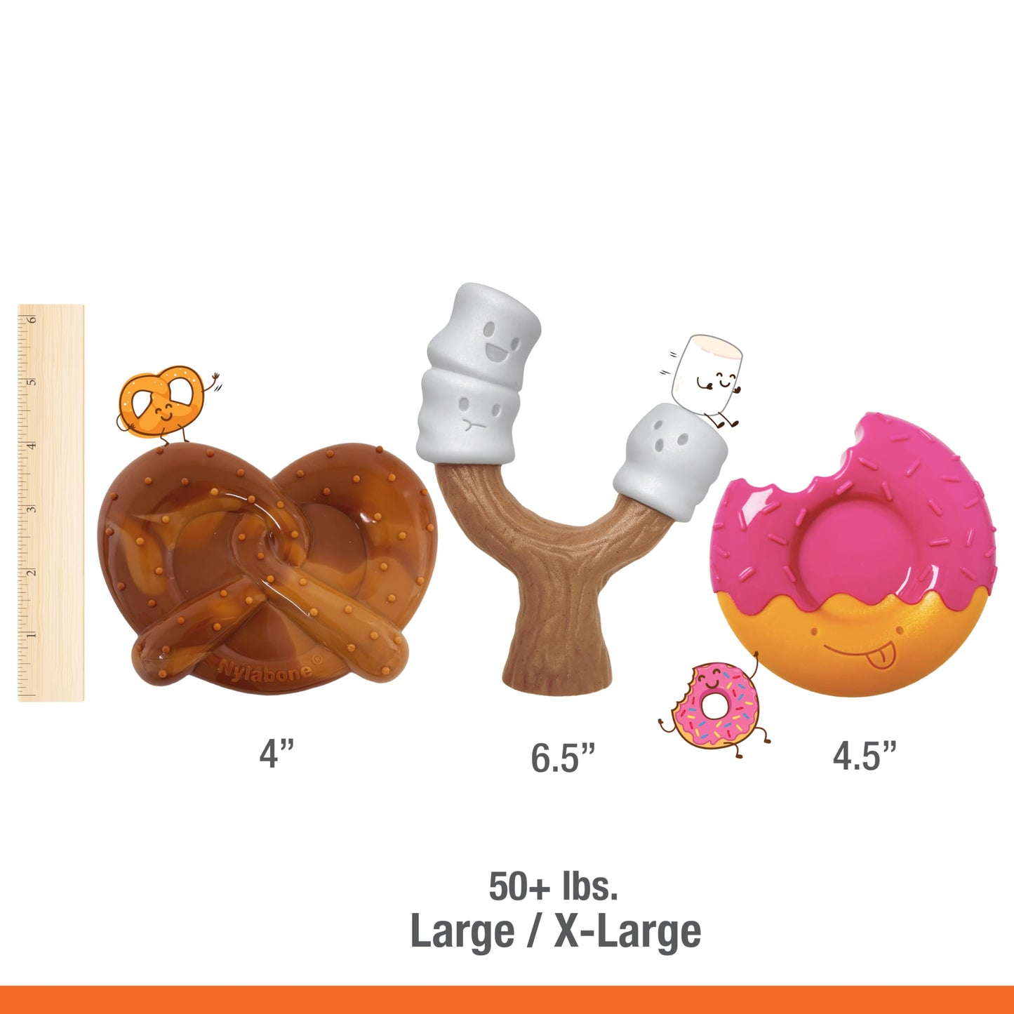 Juguete Masticable Nylabone Tocino y Mantequilla de Cacahuete Diversión para Perros Extra Grandes