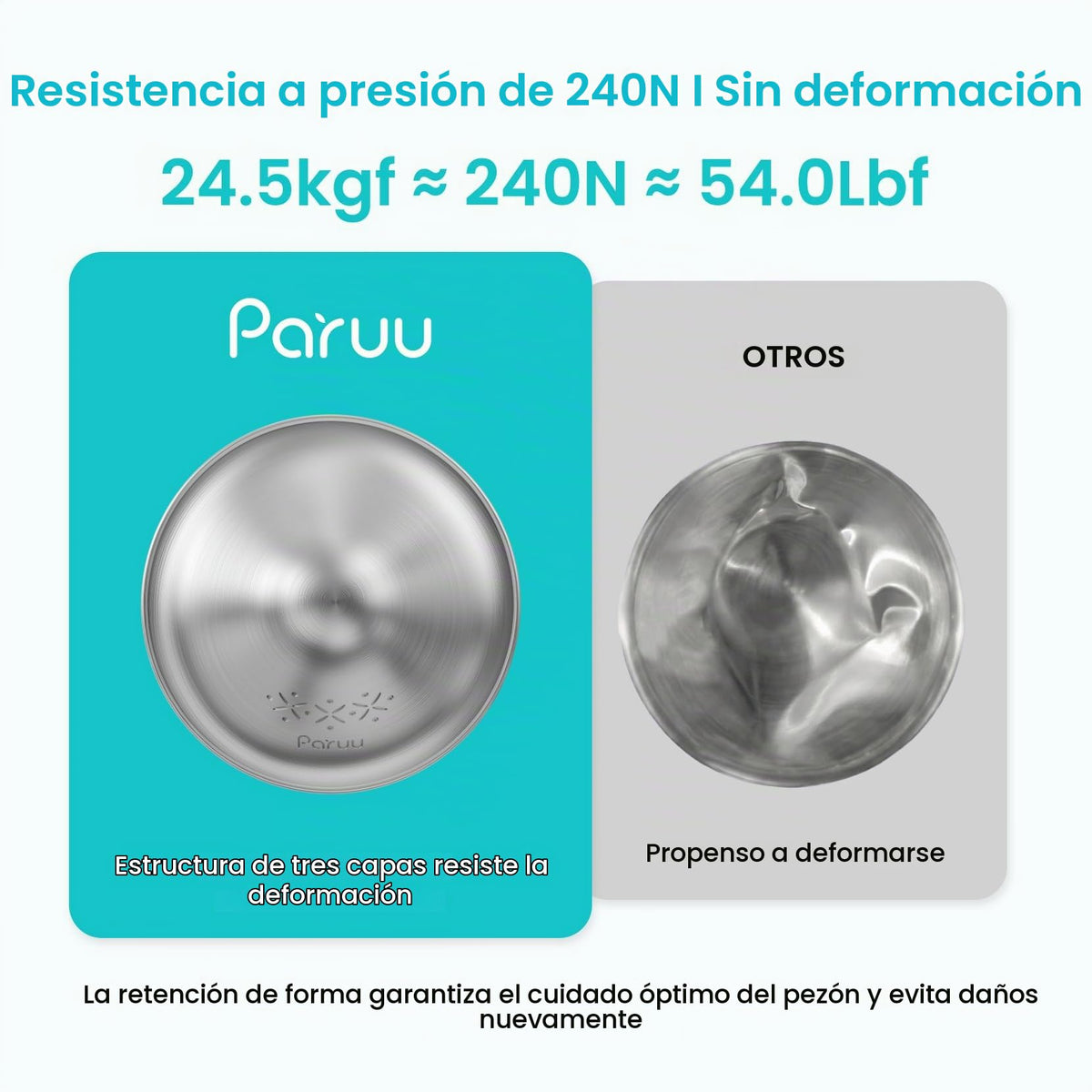 Paruu Silver - Vasos de lactancia para lactancia materna, 1.77in / 45 mm