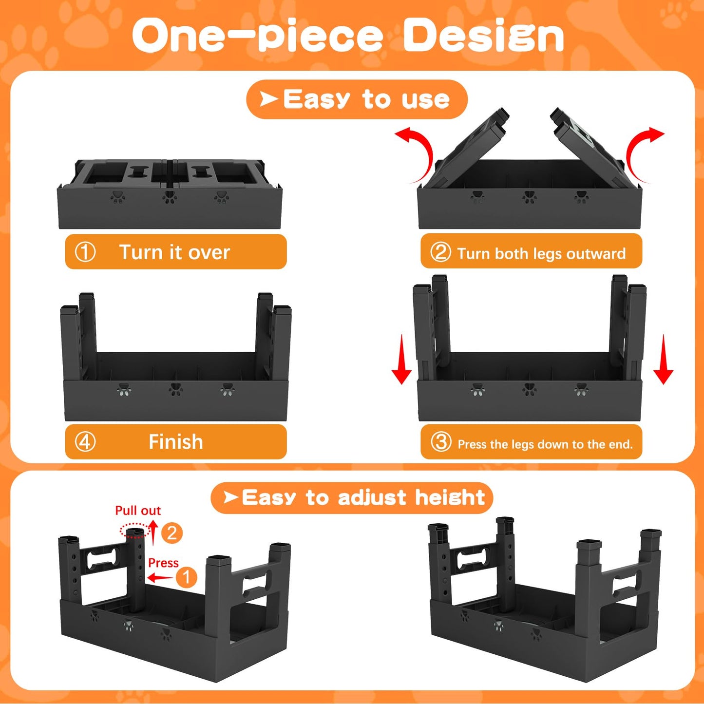 LAKIPETN Cuencos elevados para perros, 5 cuencos elevados de altura ajustable con 2 cuencos de acero inoxidable para comida para perros, antideslizante, sin derrames, se ajusta a 3.1 pulgadas, 9 pulgadas, 10 pulgadas, 11 pulgadas, 12 pulgadas para perros