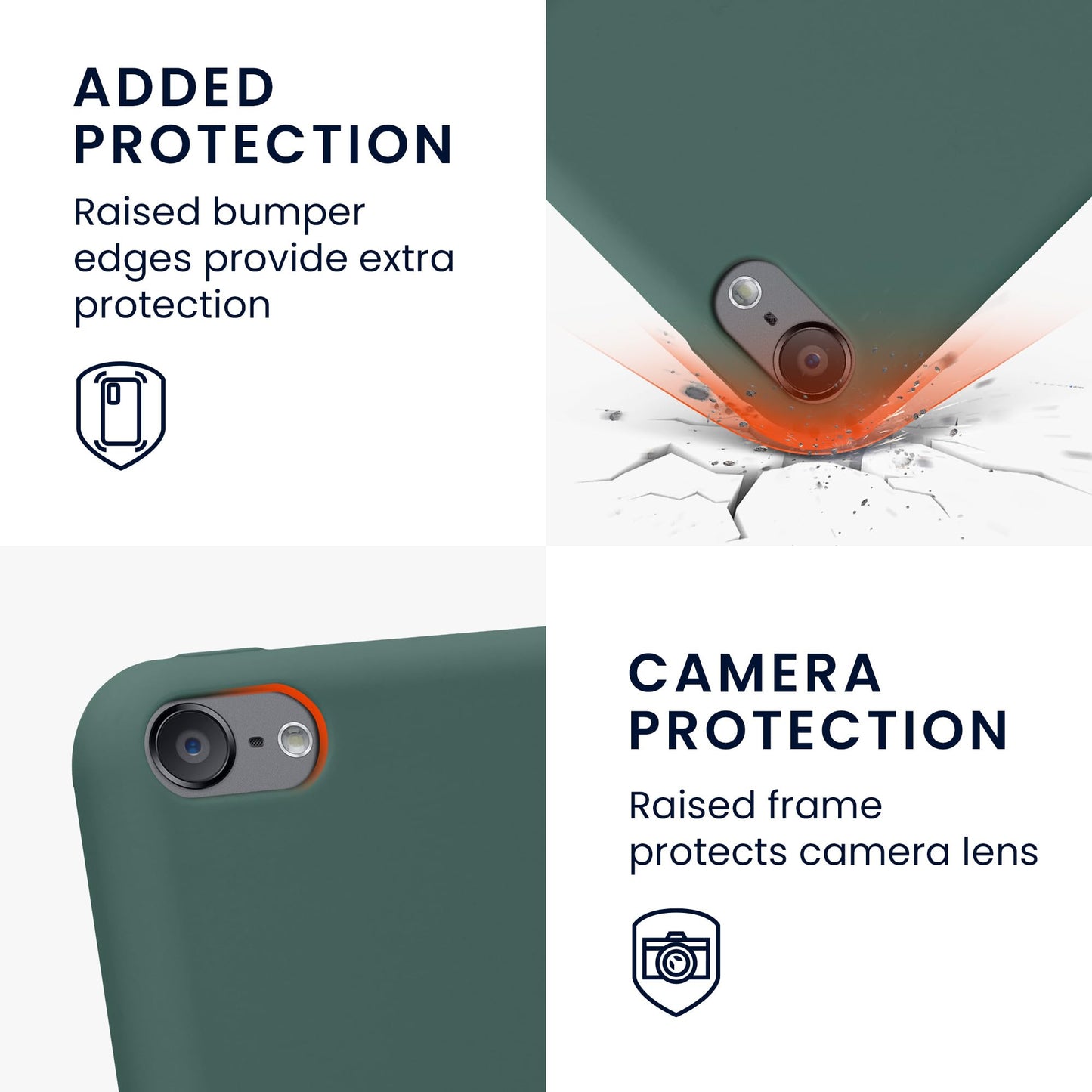 kwmobile Carcasa Compatible con Apple iPod Touch 6G / 7G (6a y 7a generación) - Funda Protectora de Silicona - Case Trasero en Verde Bosque