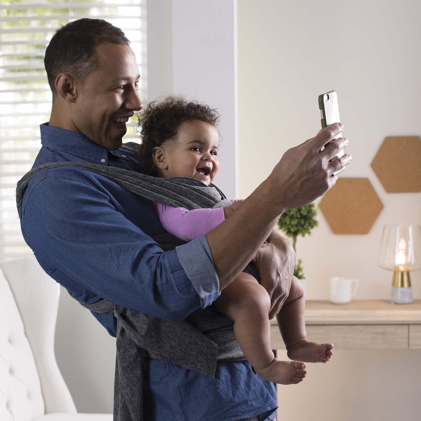 Portabebés Boppy Gris jaspeado de ajuste cómodo Una talla