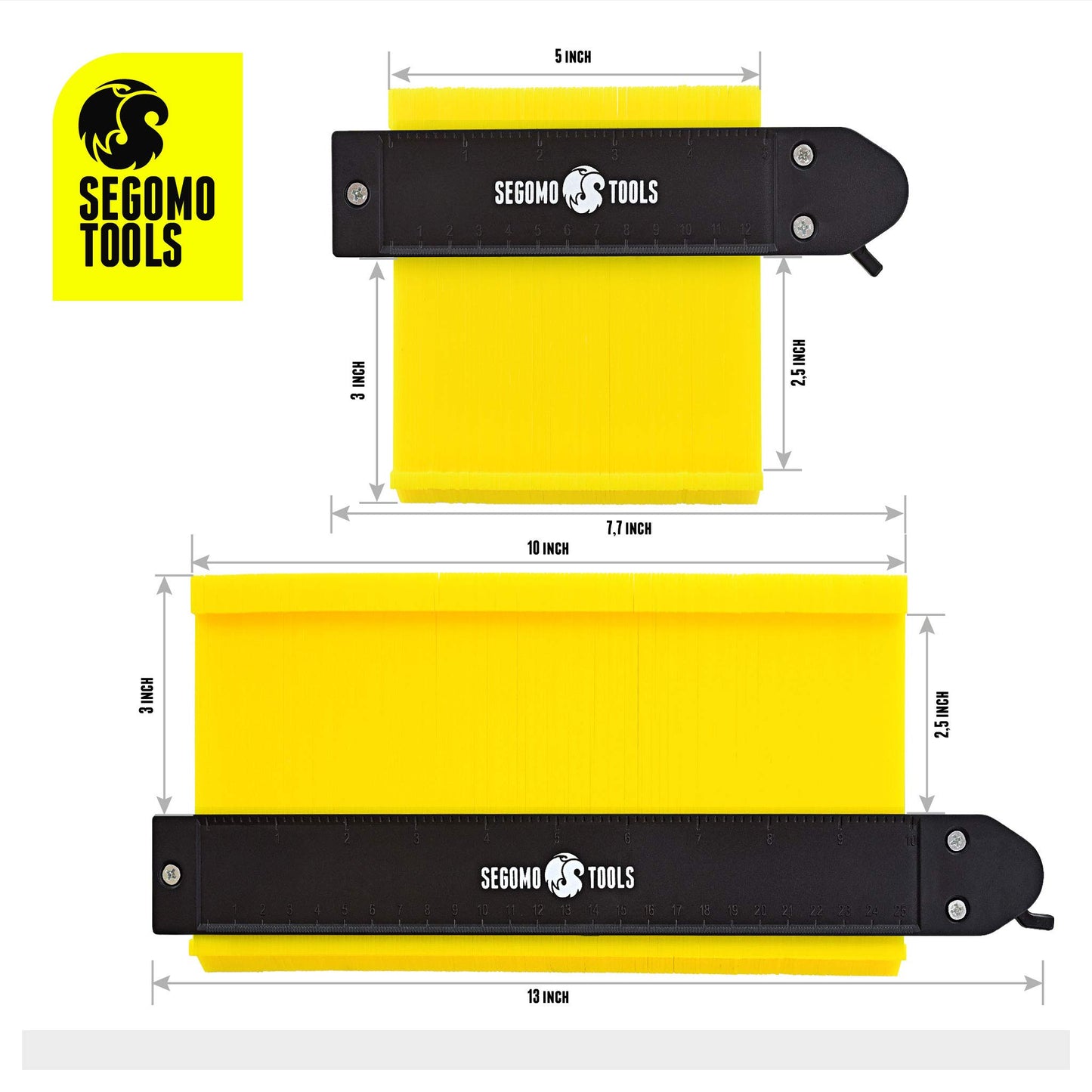 Herramienta de Medidor de Contorno Segomo Tools Rojo con Bloqueo de 2 Piezas