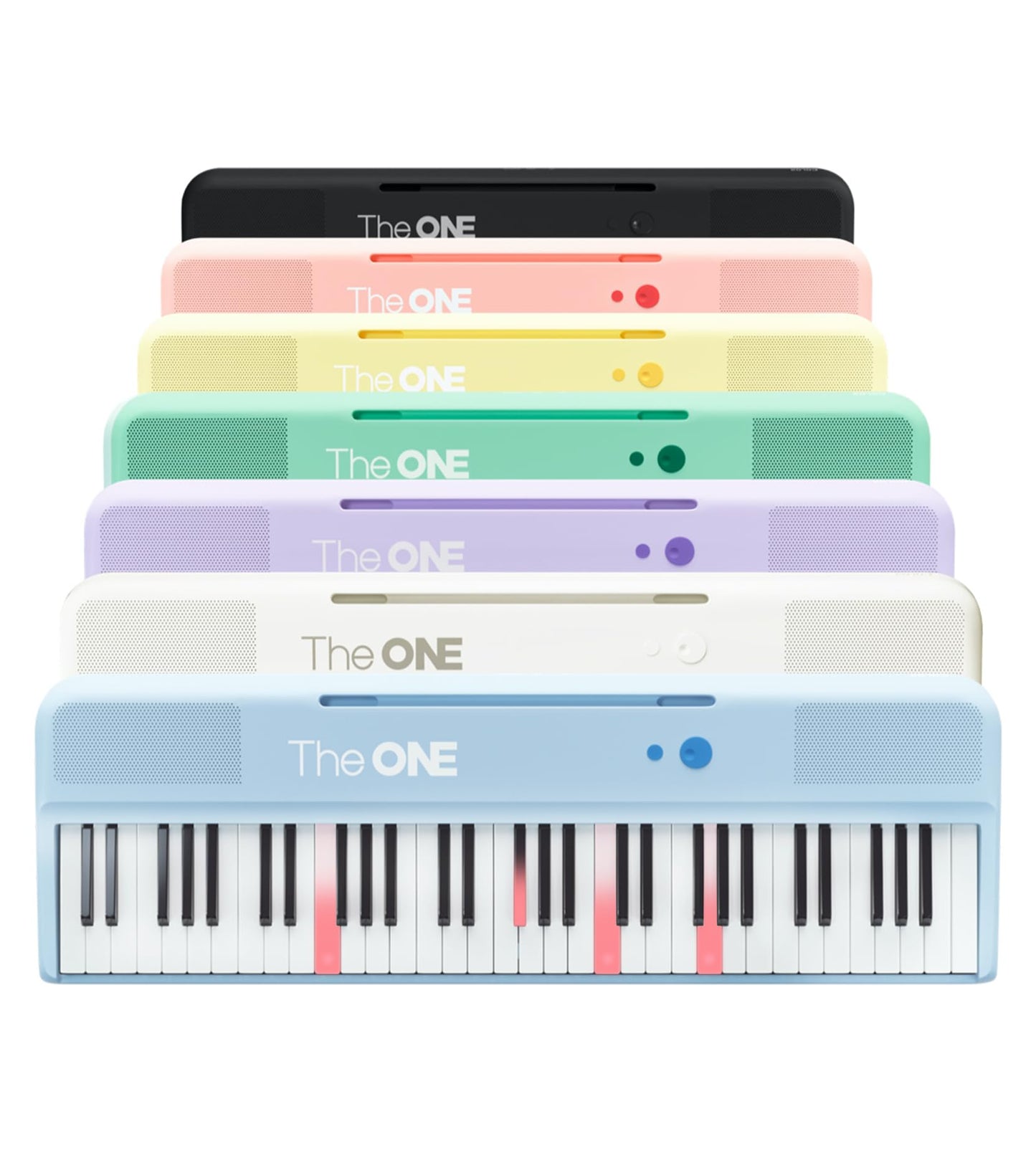 Teclado de Piano Inteligente The ONE COLOR Azul con 256 Timbres y Luces LED Integradas