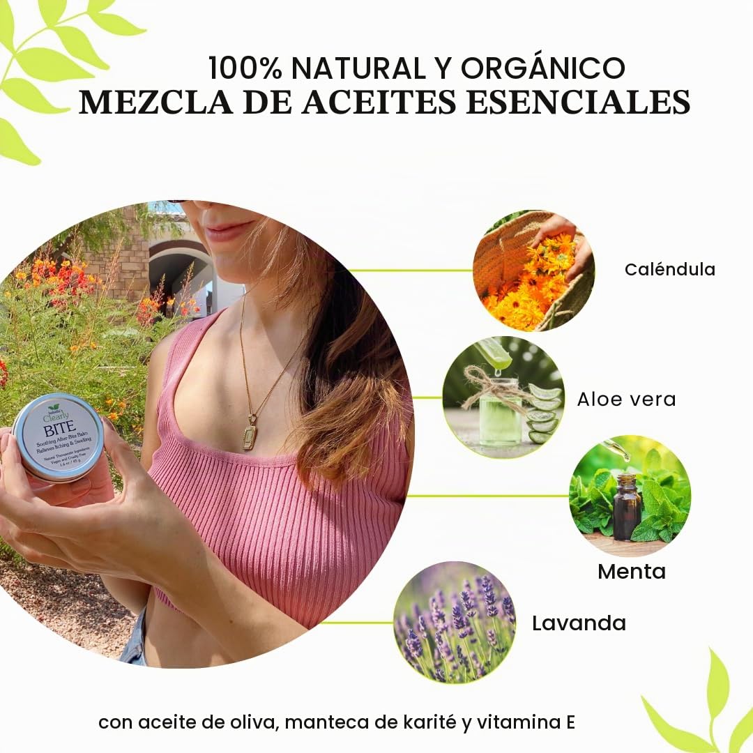 Bálsamo Post-Picadura Isabella's Clearly BITE Natural con Aloe Vera Menta Caléndula Vegano Libre de Crueldad