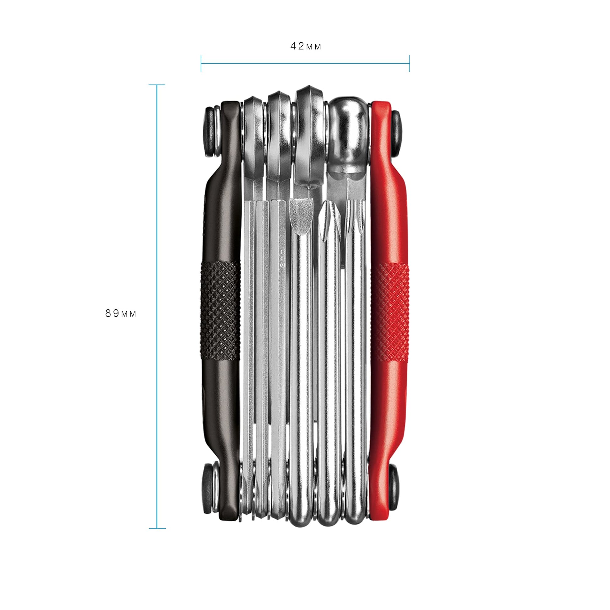 Crankbrothers Multi Tool M 10 Bike Tool - Multiherramienta MTB Negro y Rojo - 10 herramientas de bicicleta (herramienta 10 en 1), ergonómicas y ligeras