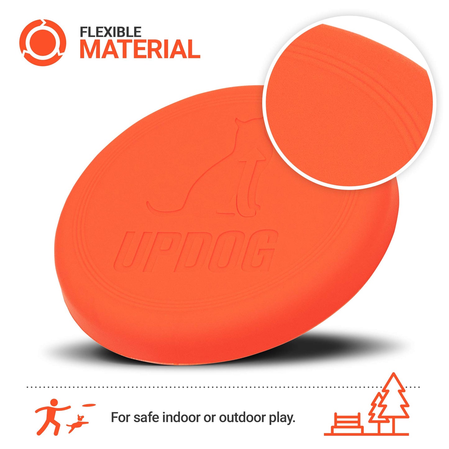 Frisbee para Perro, Fabricado en EE. UU. Productos Updog Pequeño Disco Volador de 15,24 cm para Perros, Anaranjado, 6