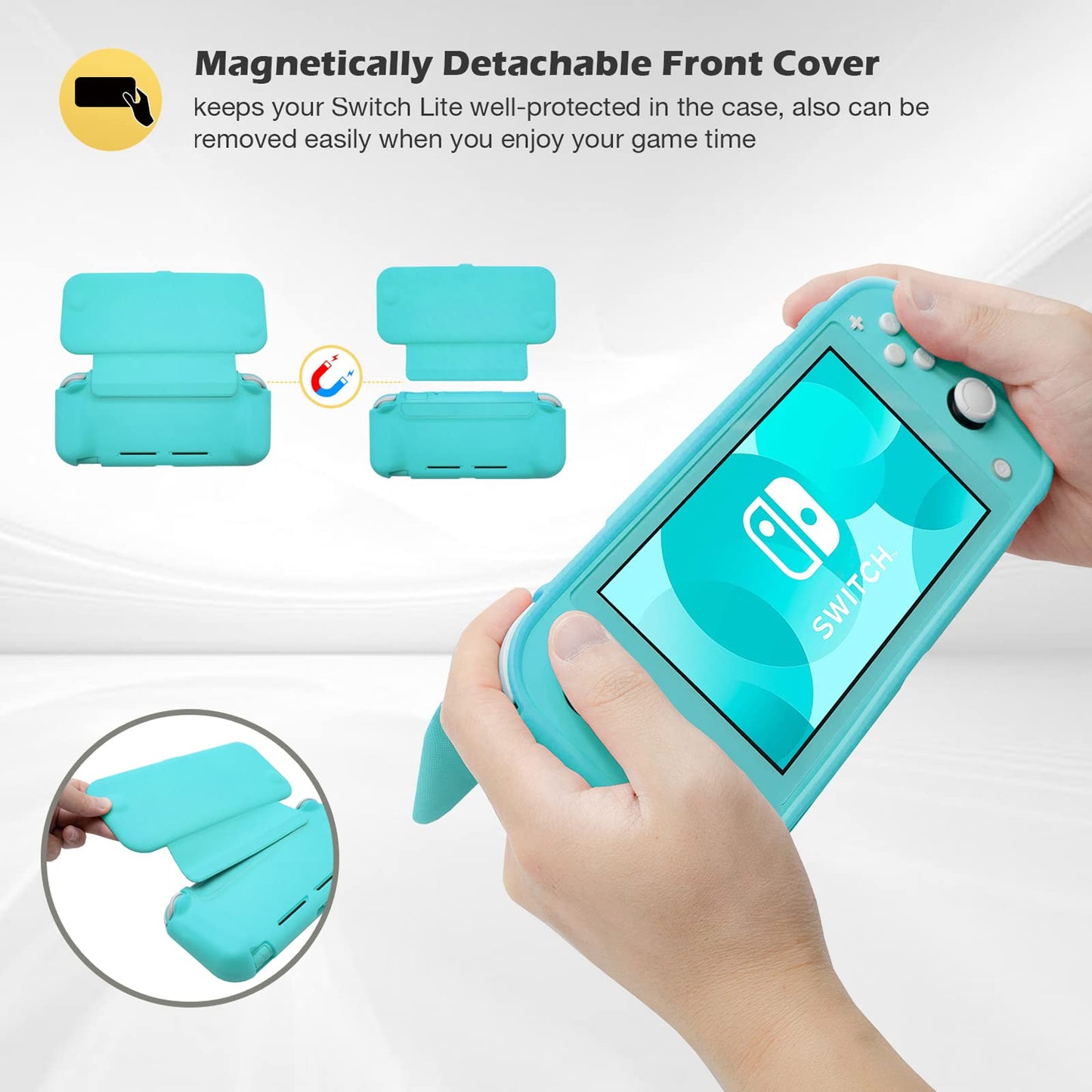 Funda ProCase Turquesa con Micas Vidrio Templado Desmontable para Switch Lite 2019