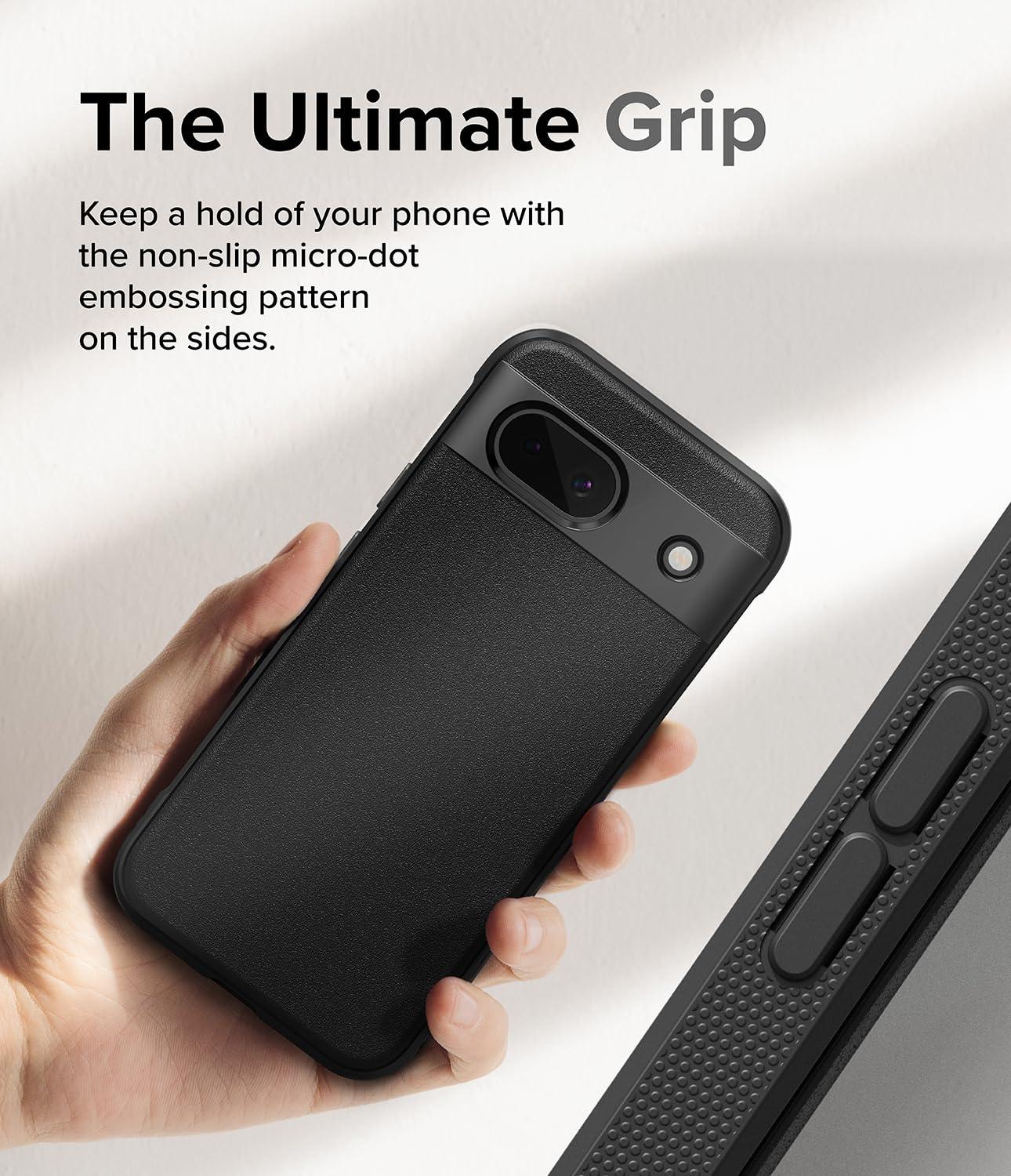 Funda TPU Antideslizante Ringke Onyx Google Pixel 8a Negro con Agujeros para Cuerda