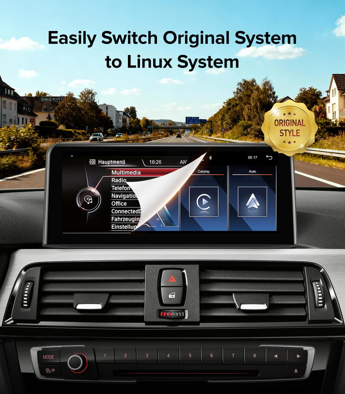 Radio CarPlay Linux BMW Serie 3 y 4 26 cm NBT