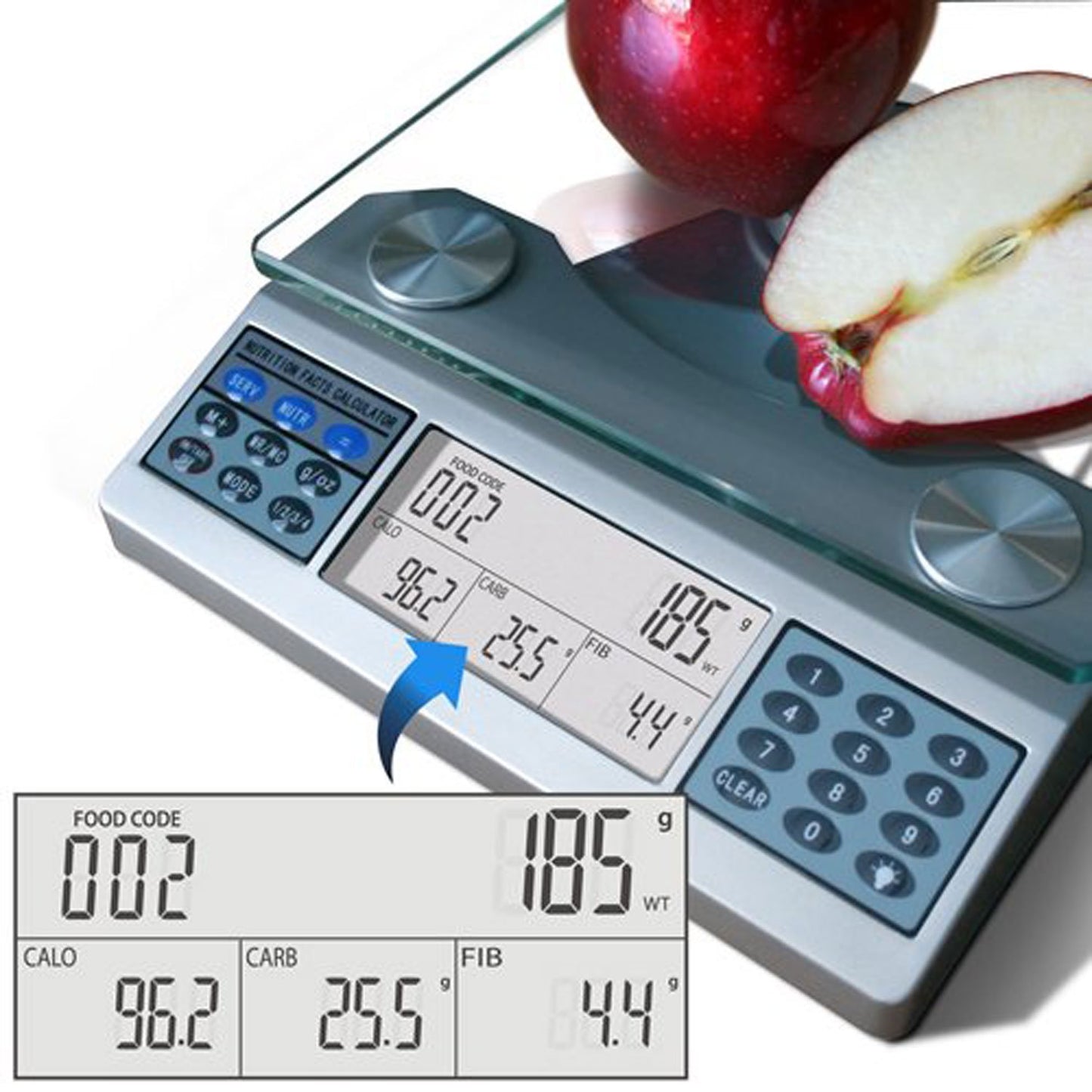 Escala Digital EatSmart Nutrición con Calculadora Profesional de Alimentos y Nutrientes