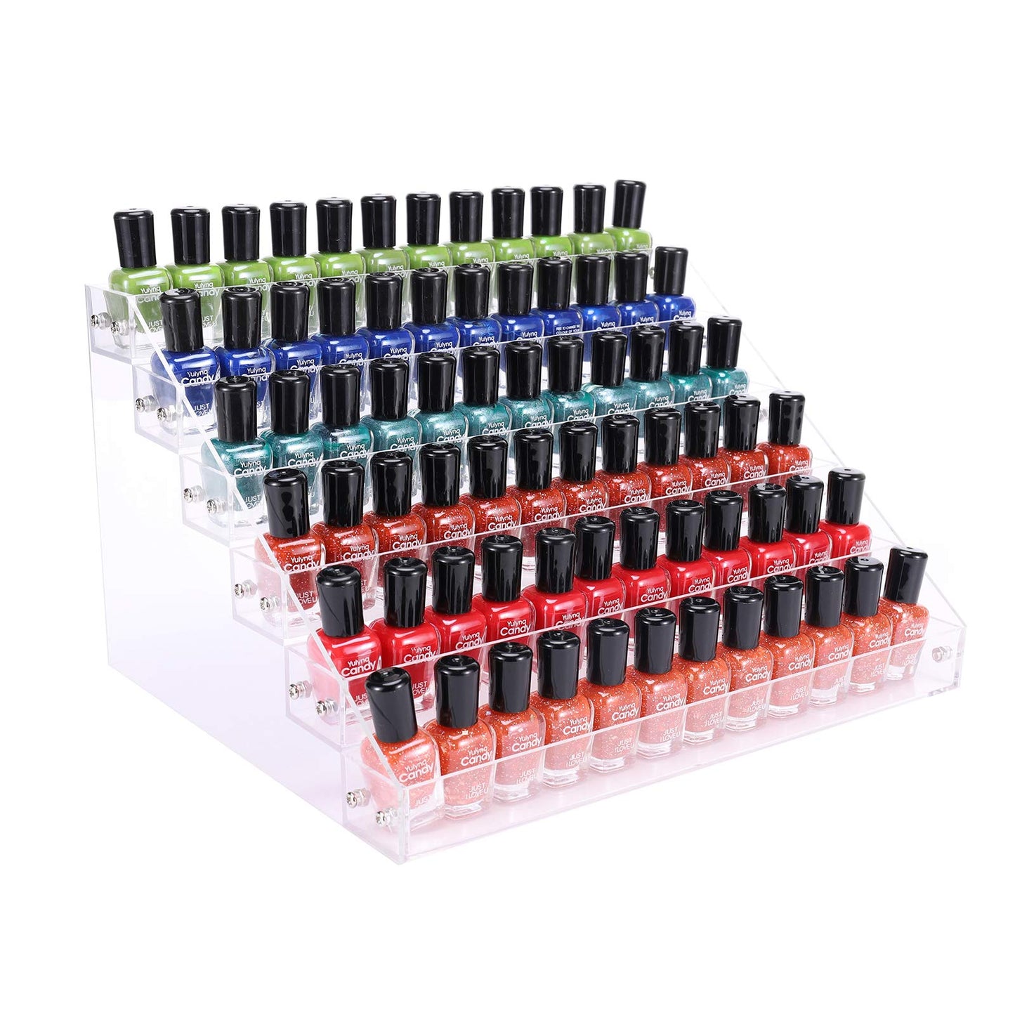 BTremary - Soporte organizador de pintura para esmalte de uñas transparente, estante acrílico de 6 niveles, soporte de exhibición de tinta de tatuaje y aceite esencial, con capacidad para hasta 48-96