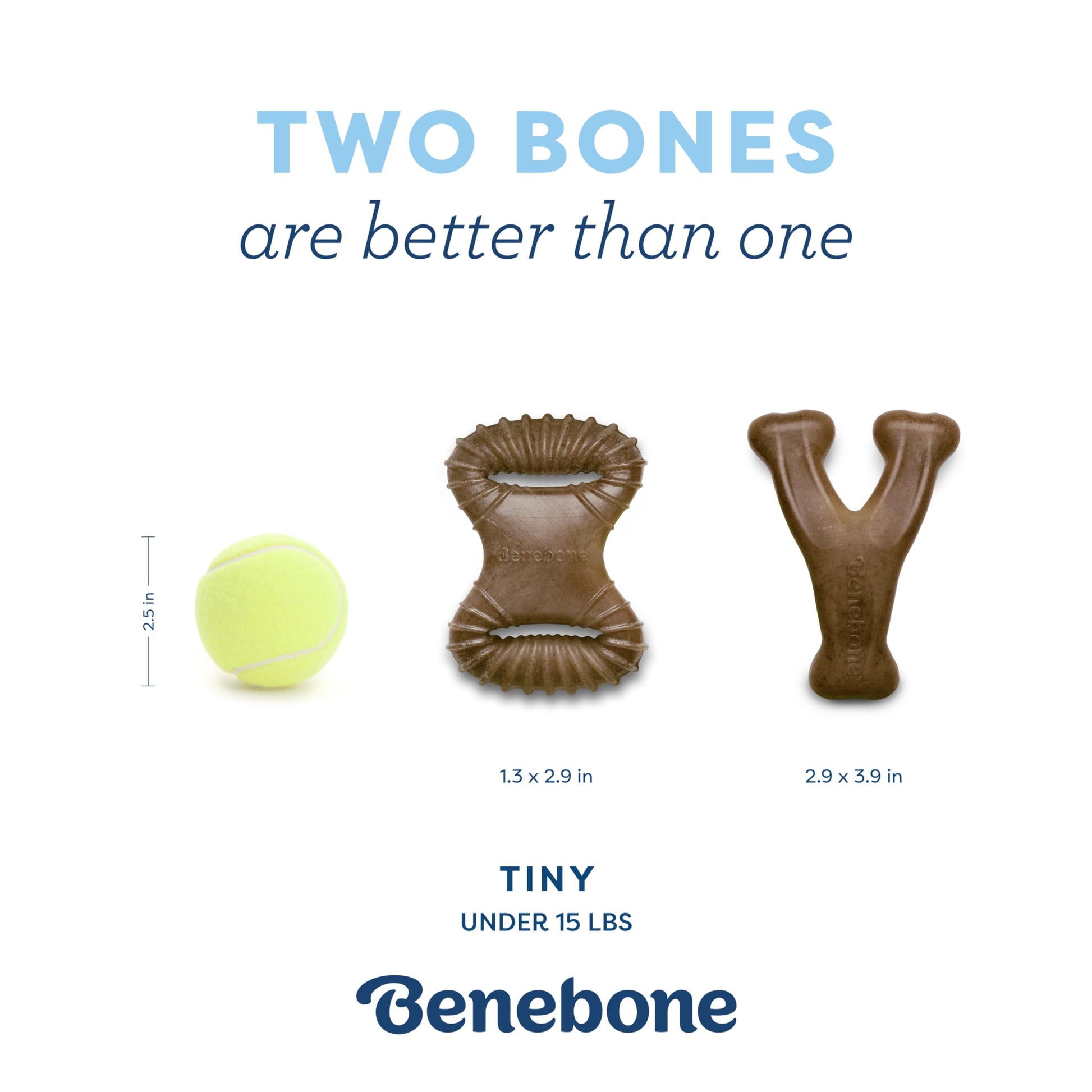 Benebone Juguete Masticable Dental y Juguete Masticable Sabor Tocino Cachorro 2 Piezas