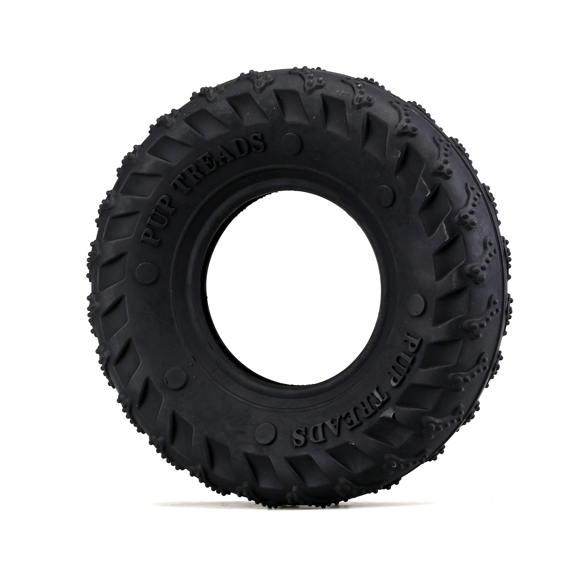 Friendly Pet Juguete Masticable con Forma De Neumático para Perros, Juguete De Caucho Natural para Buscar Y Jugar En Interiores Y Exteriores (Tamaño Mediano) Medio Negro