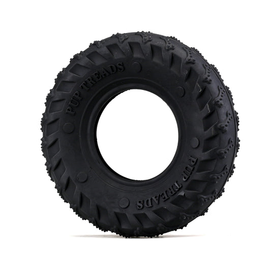 Friendly Pet Juguete Masticable con Forma De Neumático para Perros, Juguete De Caucho Natural para Buscar Y Jugar En Interiores Y Exteriores (Tamaño Mediano) Medio Negro
