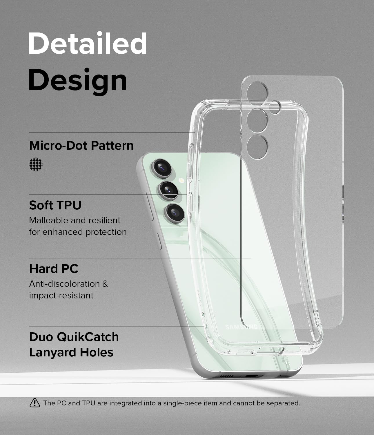 Funda Ringke Fusion Samsung Galaxy S23 FE Transparente con Agujeros para Cuerda