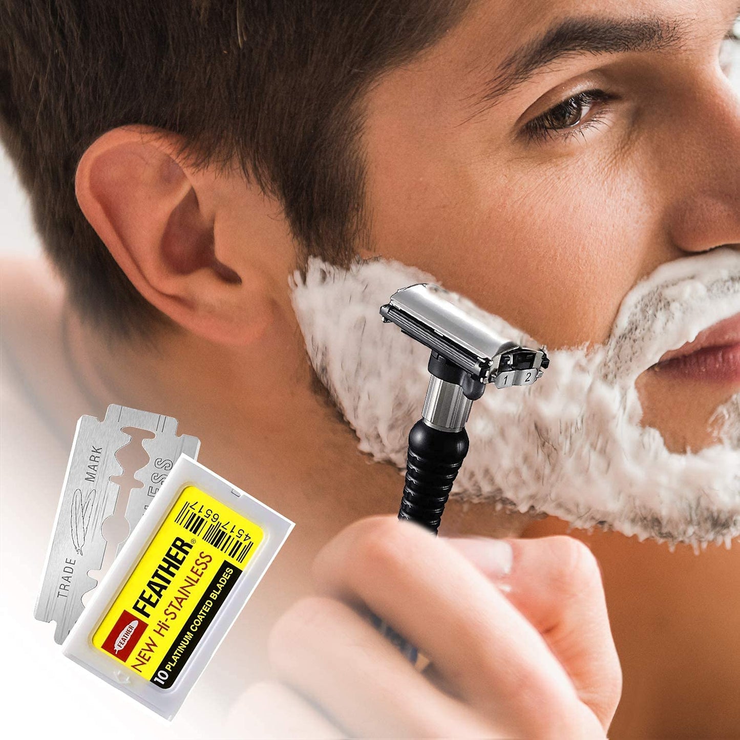 Feather 10 Razor Blades New Hi-Stainless Double Edge by Feather