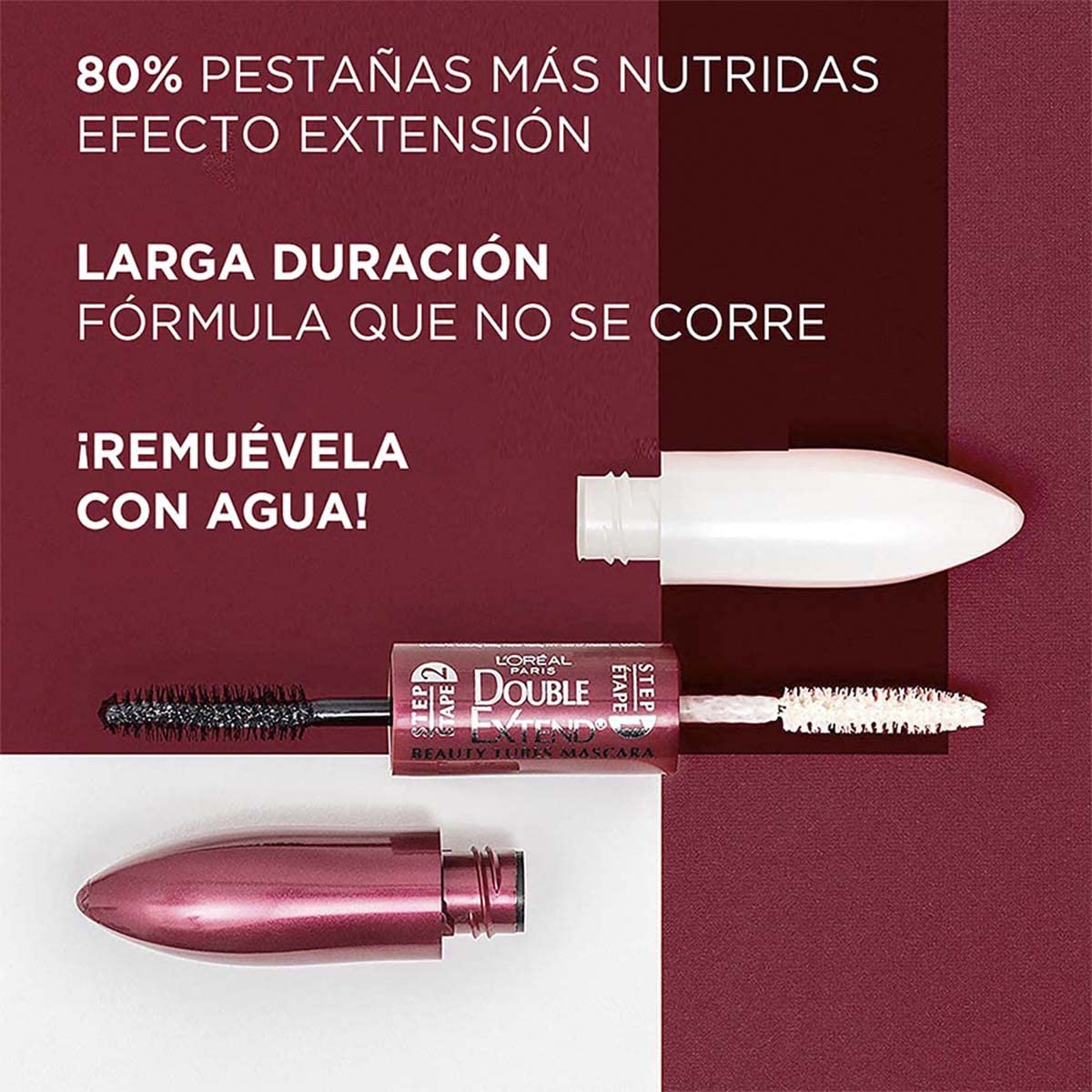 L´Oréal Paris Mascara de Pestañas Lavable Double Extension Beauty Therapy, 12 ml