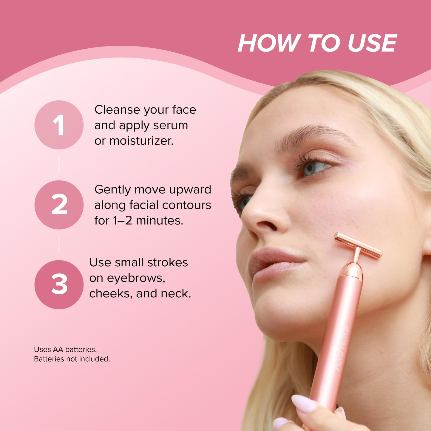 Skin Gym Electric T Shape Facial Massager for Wrinkles and Fine Lines Anti-Aging Face Lift Skin Care Beauty Tool
