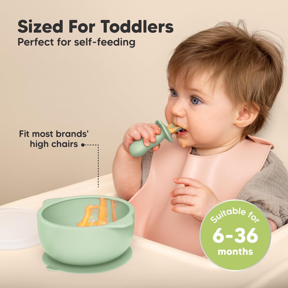 KeaBabies Juego de 2 Cuencos para Bebés con Succión, Tapas - Cuencos de Succión para Niños Pequeños de Silicona de Grado Alimenticio, Sin BPA, Apto para Lavavajillas, Esenciales para Comer para Niños