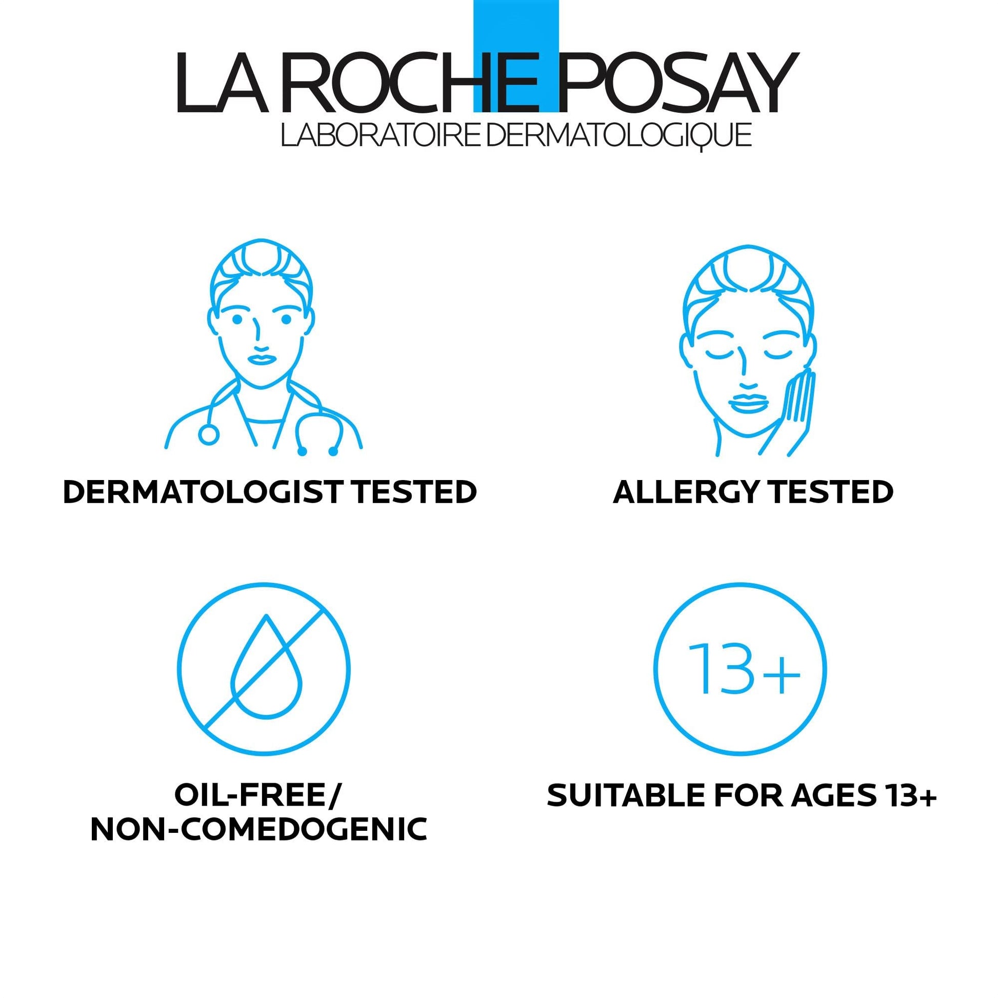 La Roche-Posay - Crema hidratante facial mate de doble reparación Toleriane, humectante en gel diario para controlar la piel grasa con niacinamida, sin aceite