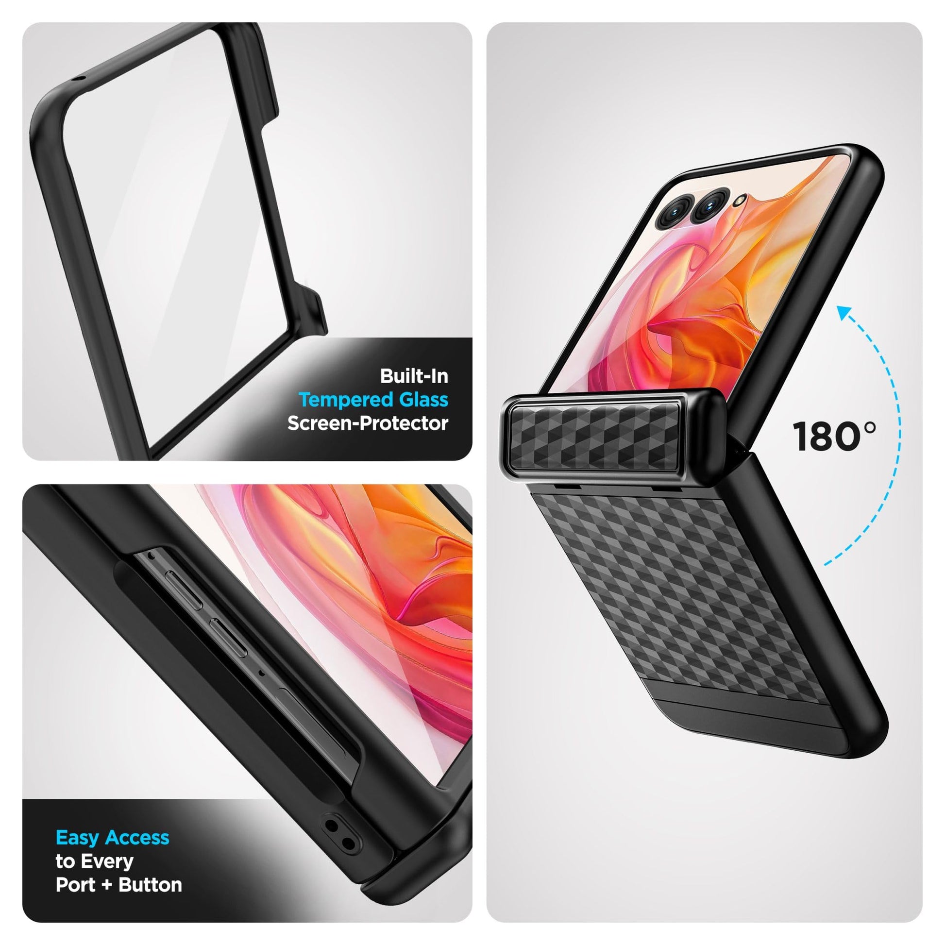 Funda con bisagra 2 en 1 para Motorola Razr Plus 2024 con protección de visualización y clip de funda, bolsa de nailon balístico para teléfono (se adapta a Moto Razr 50 Ultra)