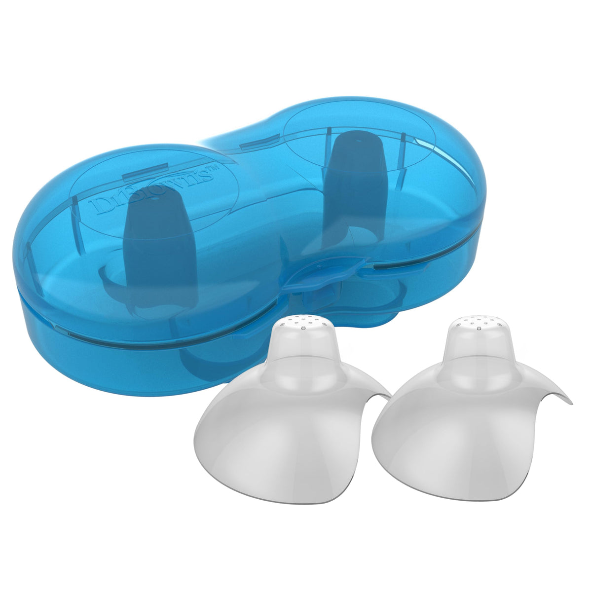 Dr. Brown's - Protectores para pezones con funda, tamaño 2-25 mm en adelante, ajuste elástico, para dificultades de pestillo, pezones planos/invertidos, protector para pezones de silicona