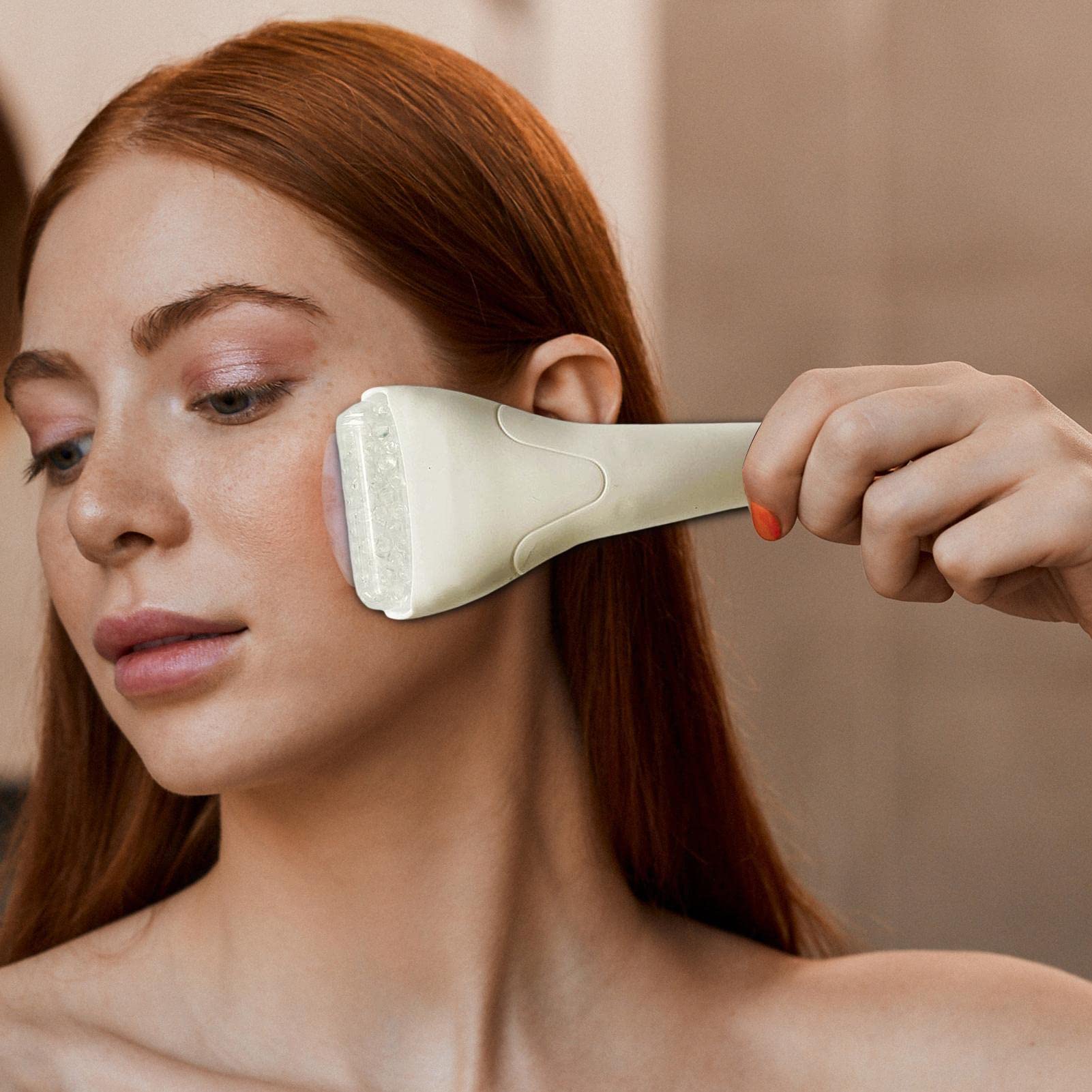 ZIYUAN Hielo Facial frío - Rodillo Facial Seguro y eficaz para congelador para rutinas Belleza diarias,Cool Ice Roller para Rostro, Hielo Facial, Reduce la hinchazón y el