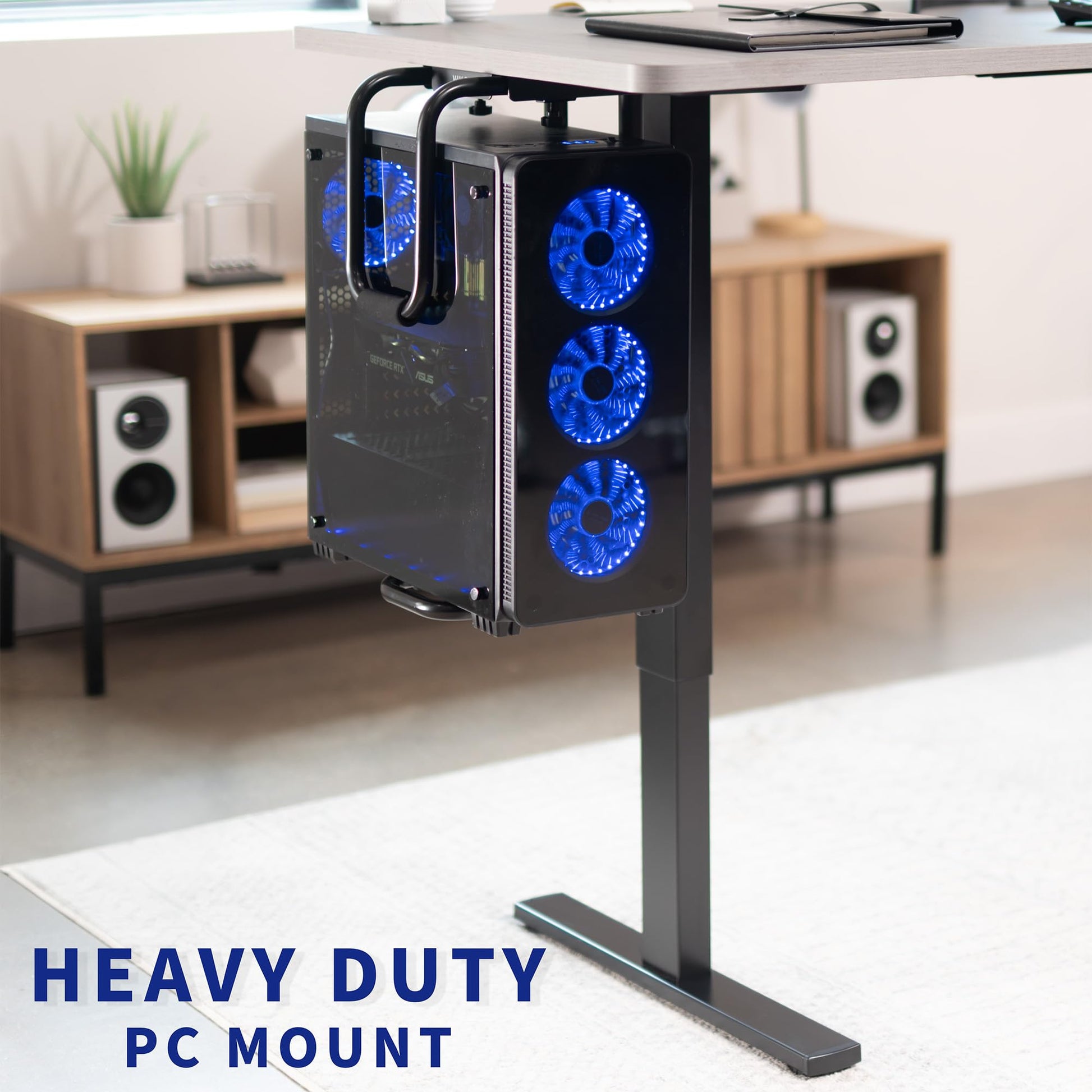 Soporte Ajustable para PC Vivo Negro con Bloqueo Seguro